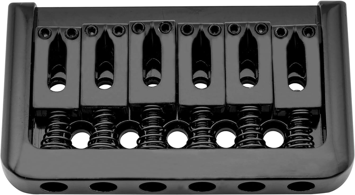 Musiclily 52.5Mm Edged Fixed Hardtail Bridge Non Tremolo Bridge for Strat Tele Style Electric Guitar, Chrome