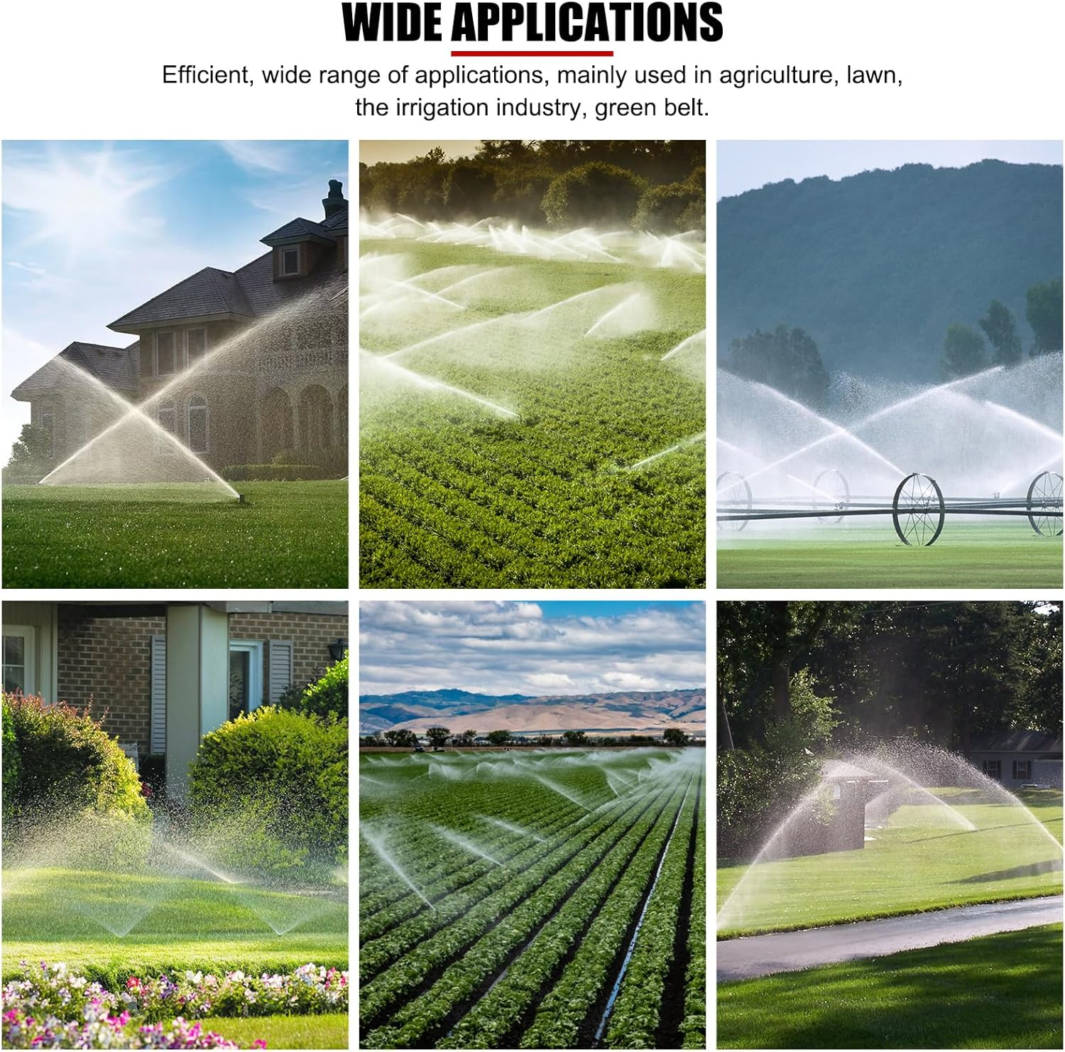 EVTSCAN 1.5In DN40 High Pressure Impact Rain Gun Sprinkler, with Dual Nozzle, Adjustable 360 Degree Automatic Rotating, for Covering Large Areas, Agriculture Field Crop Irrigation image number 5