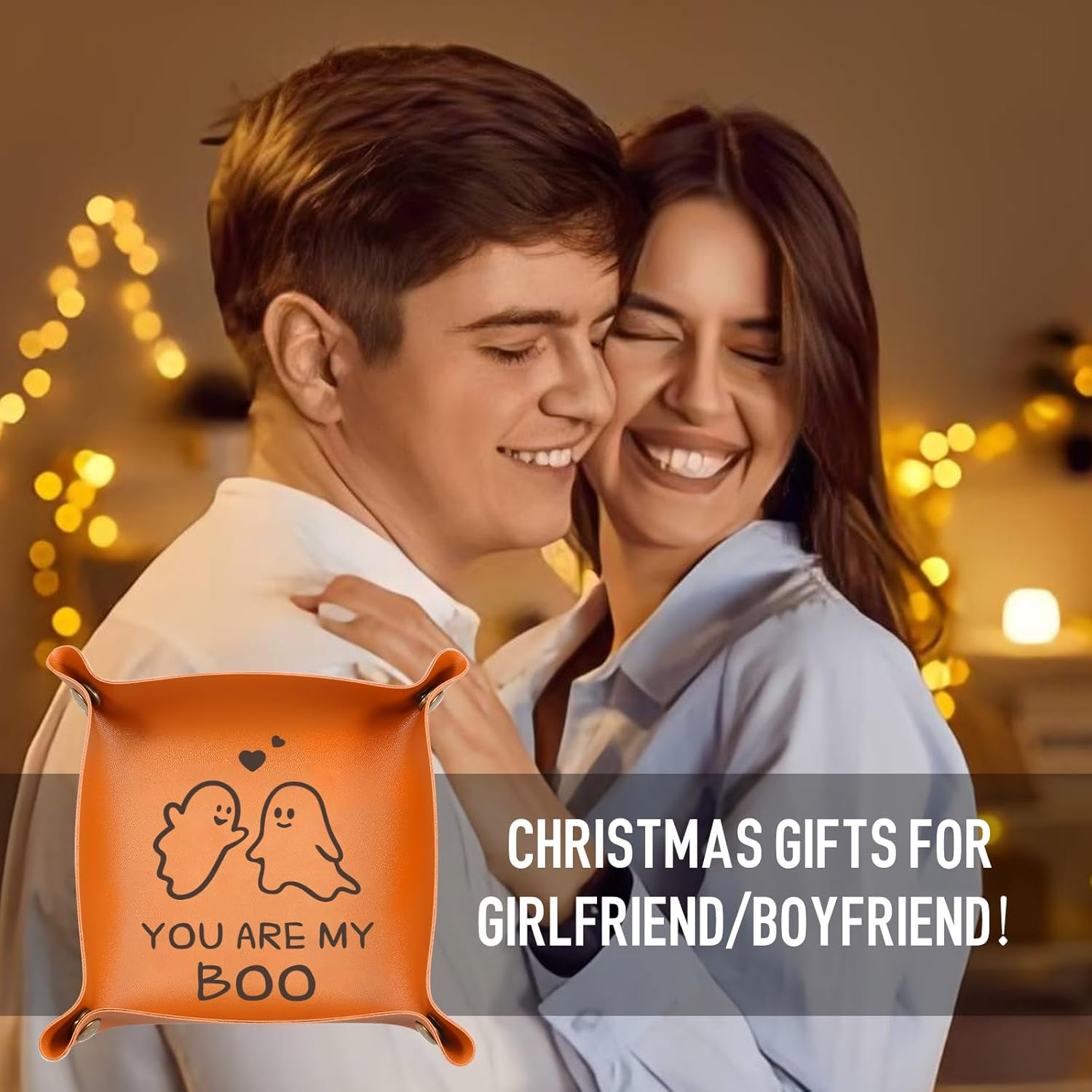 Boo Basket Stuffers for Women Men, Spooky Basket Stuffers for Adults, Halloween Boo Basket, Birthday for Women, Sweetest Day Valentines Day Gifts for Girlfriend Boyfriend, Leather Tray image number 3