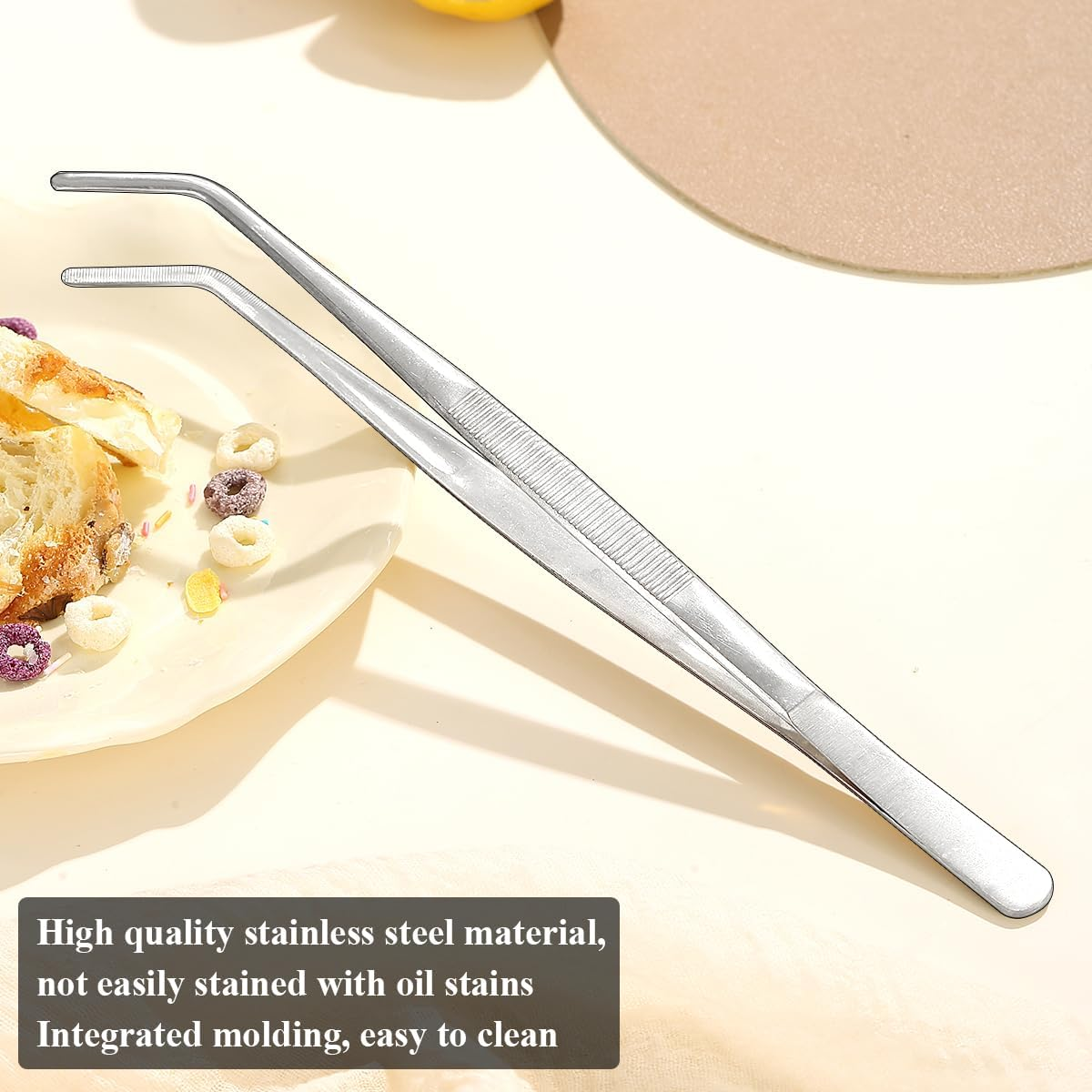 Evanda Kitchen Tweezers 30Cm/12 Easy Pickup, Heavy Duty Extra-Long Stainless Steel Cooking Tweezers Cooing Tong Dishwasher Safe image number 4