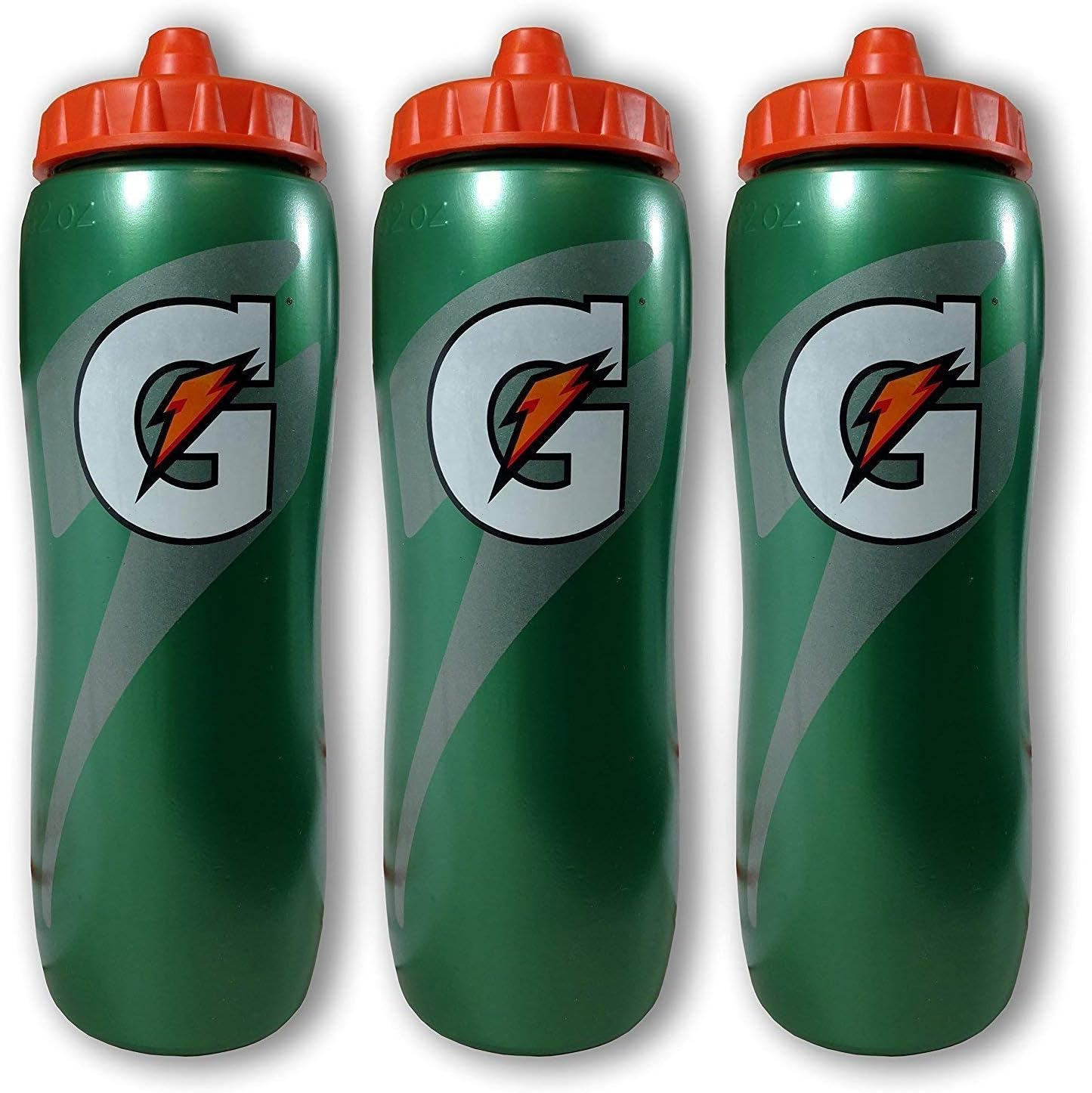 Gatorade 32 Ounce Contour Style Squeeze Water Bottle, 3 Pack