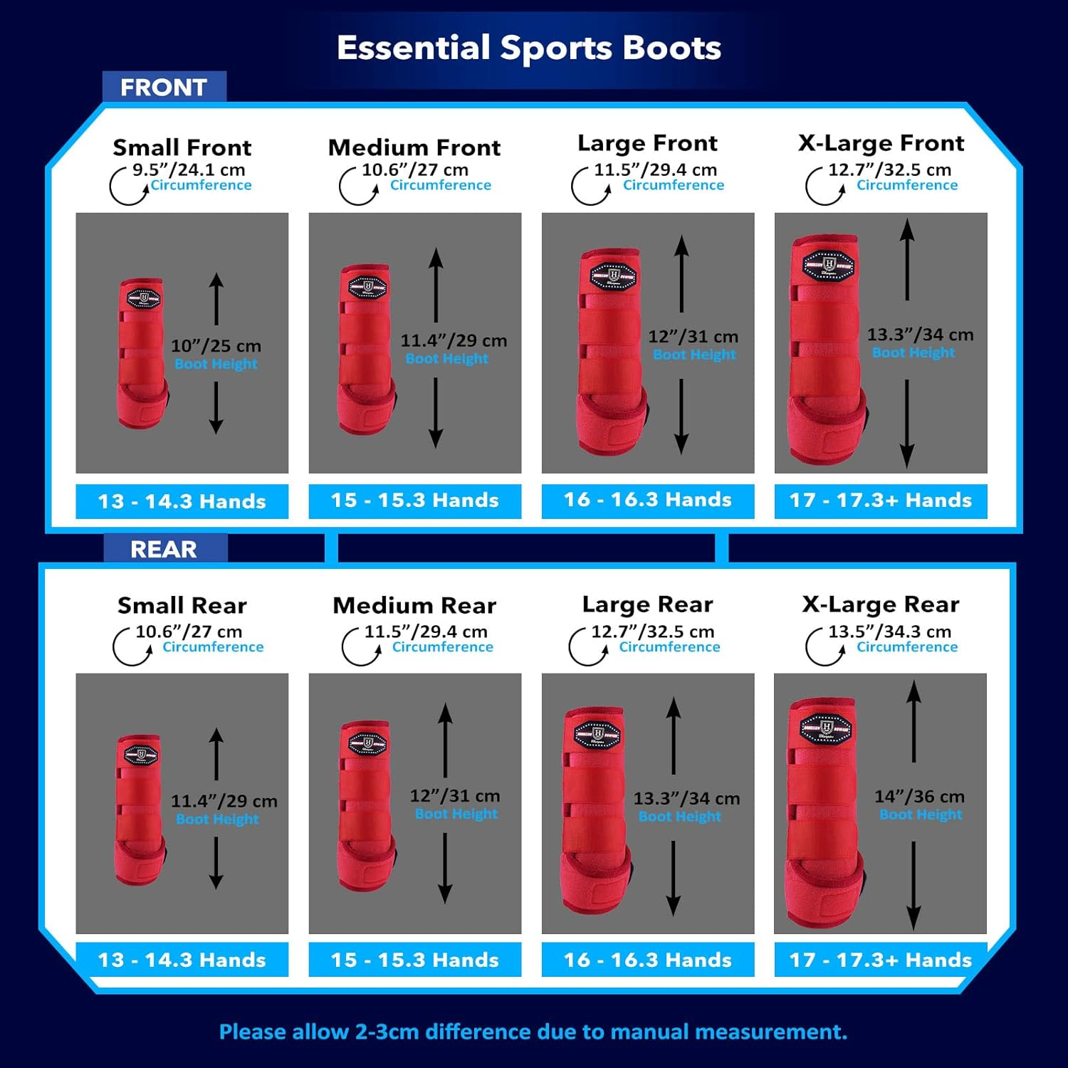 Harrison Howard Horse Sport Medicine Front Shock-Absorbing Boots All-Round Lower Limb Protection & Support Sport Boots Perfect for Endurance Training and Performance Pack of 2