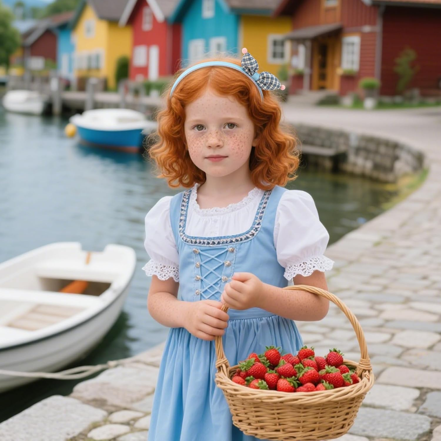 Bumlofa Pack of 5 Women'S Checked Bow Headbands, Retro Design with Teeth for Headbands, Girls, Matching Hair Accessories for Parties & Everyday Looks, Trendy Headband image number 3