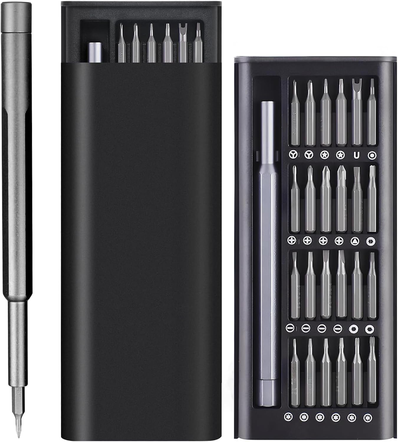 Precision Screwdriver Set, 24 in 1 Mini Screwdriver, Magnetic Driver Bits Set, Pocket Manual Screwdriver Tool Set, Repair Tool Kit(Aluminium)