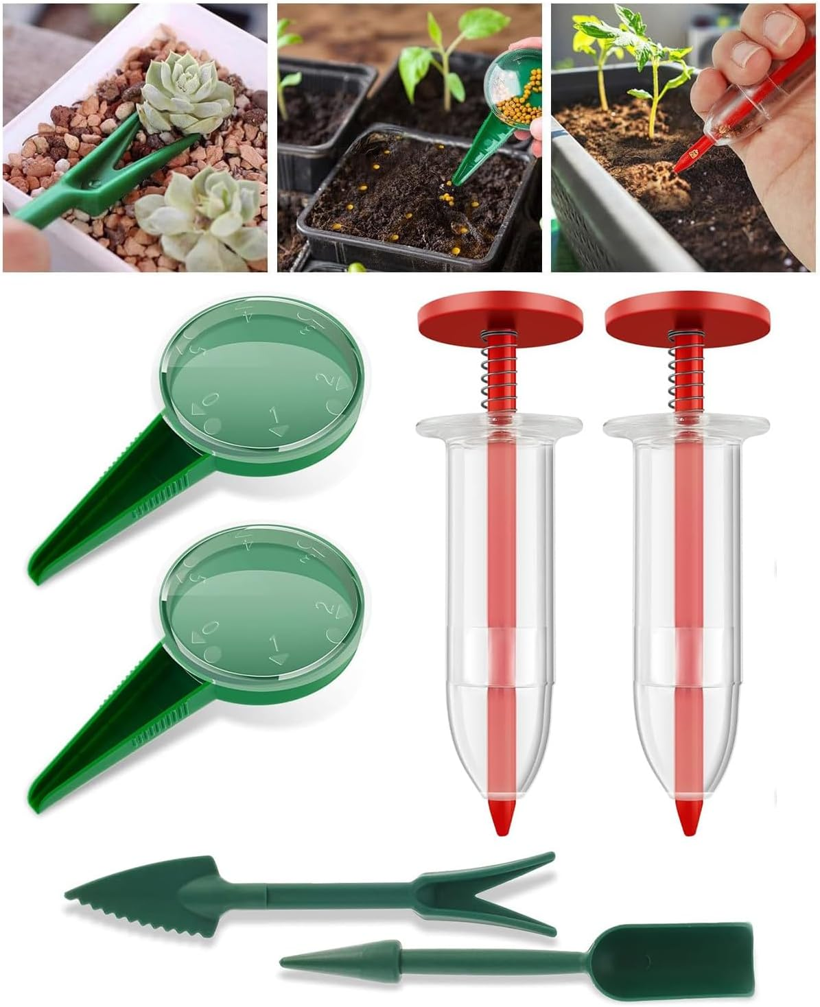 6 PCS Mini Seed Spreader Sowing Seed Dispenser Hand Tool Handheld Garden Seeder Ideal for Small Seeds of Flowers, Vegetables
