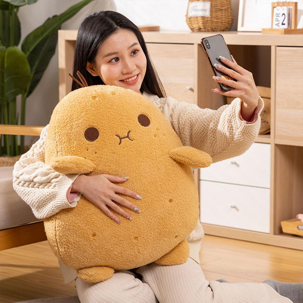 Cute Potato Stuffed Animal, 9.8 Inch Potato Plush Toy, Soft Stuffed Food Plushie Pillow Toys Doll Decorative Throw Pillows for Kids Boys Girls Birthday Xmas Gift image number 3