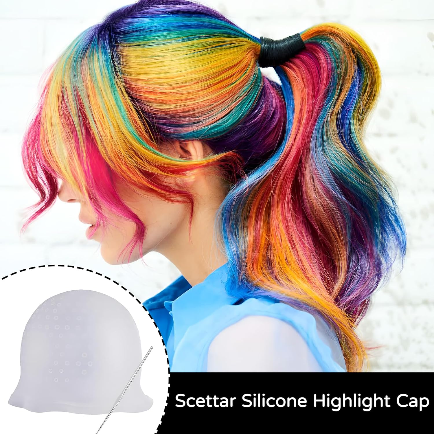 Pack of 5 Highlight Caps, Hair Colour, Silicone Highlight Cap for Hairdressing Salons and Families image number 4