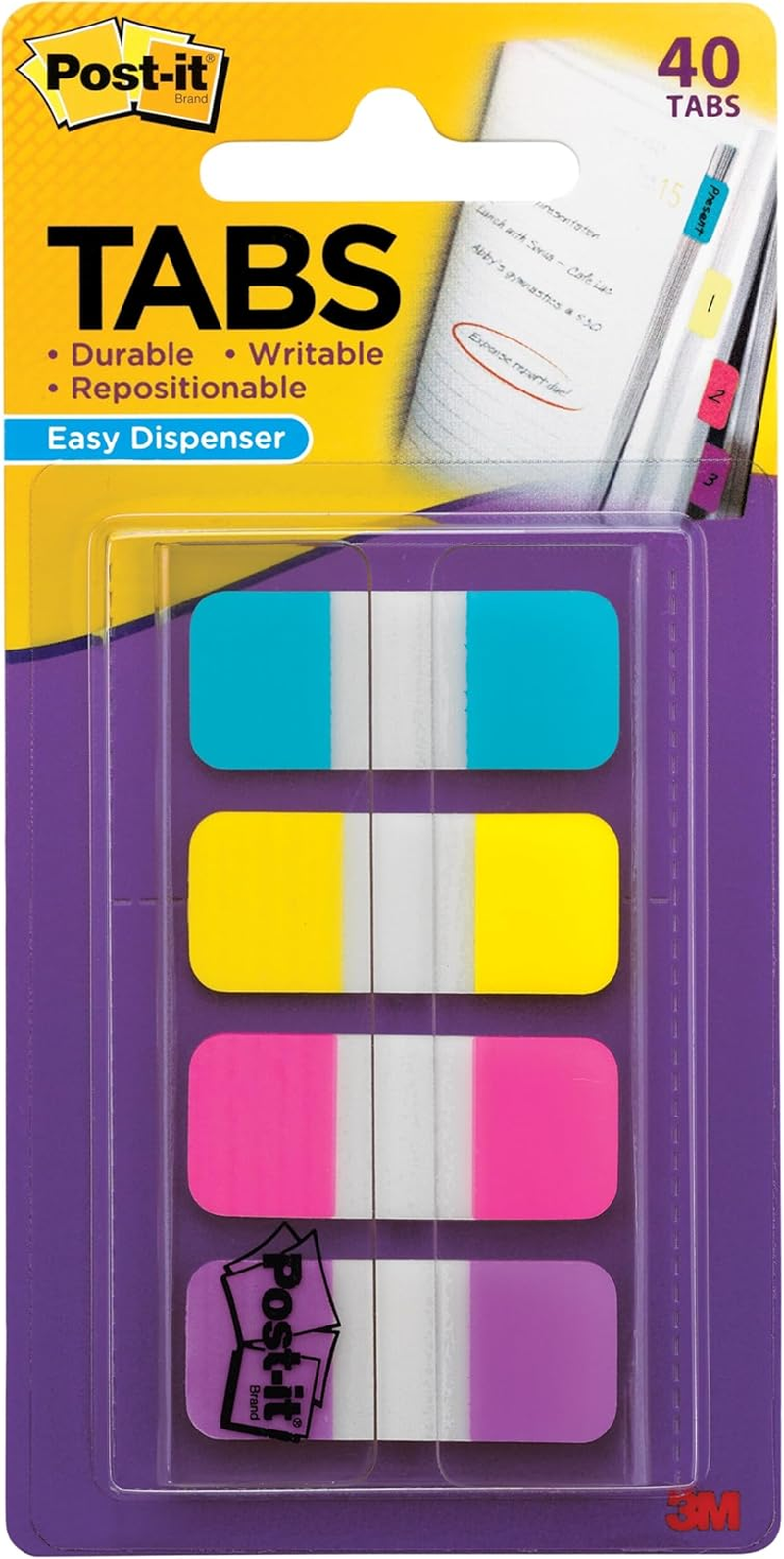 Post-It Tabs, .625 X 1.5 Inches, 4 Colors, 10/Color, 40/Dispenser (676-AYPV) image number 5