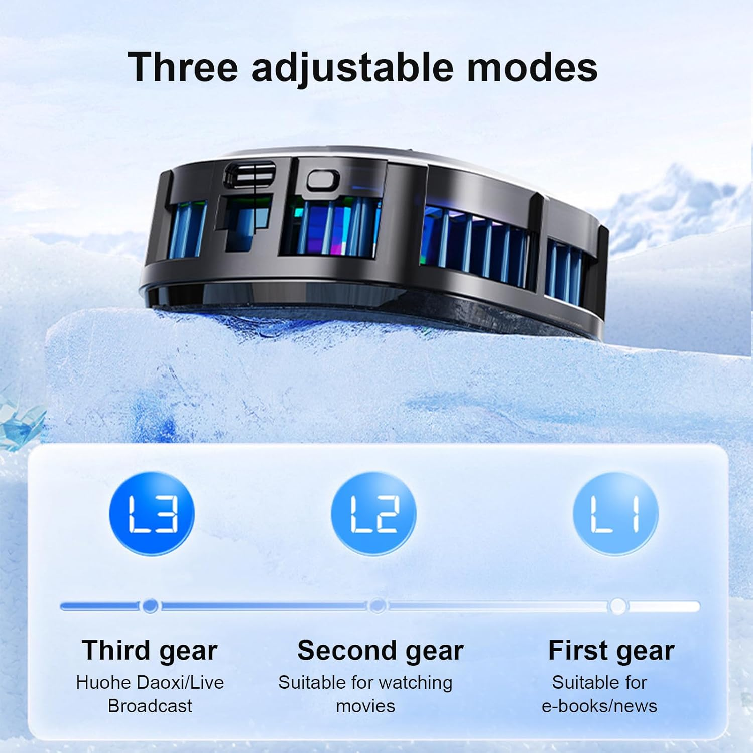 Magnetic Phone Cooler for Gaming, Portable Semi-Conductor Radiator Cooling, Mobile Phone Radiator Case for Iphone Android Smartphones from 4.5 to 7.5 in for Live Streaming/Gaming/Pubg/Codm image number 1