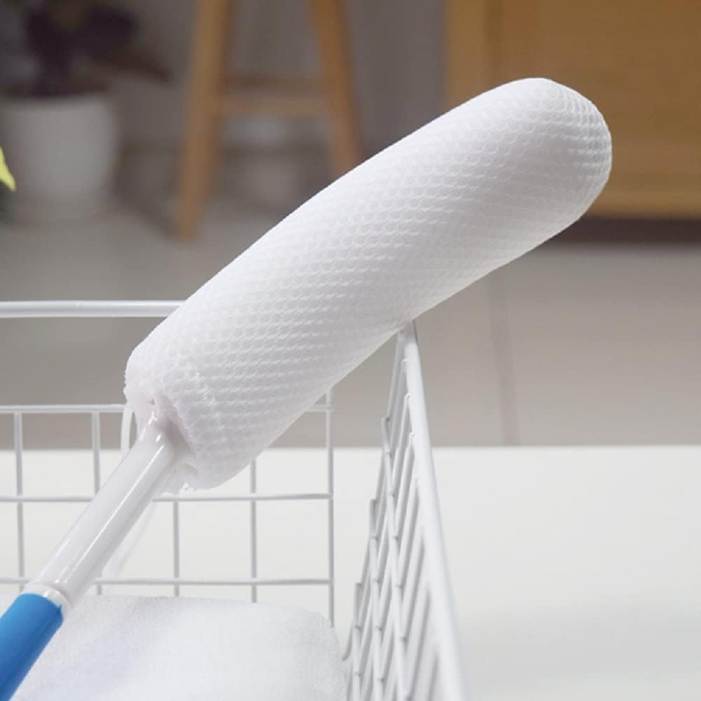 Shuiniba Body Back Bath Brush, Curve Long Handle Mesh Bag Sponge Rubbing Back Shower Brush, Replaceable Scrubbing Brush，Exfoliating Skin and a Soft Scrub Back Brush，Length Is 15.35 Inch/39Cm image number 3