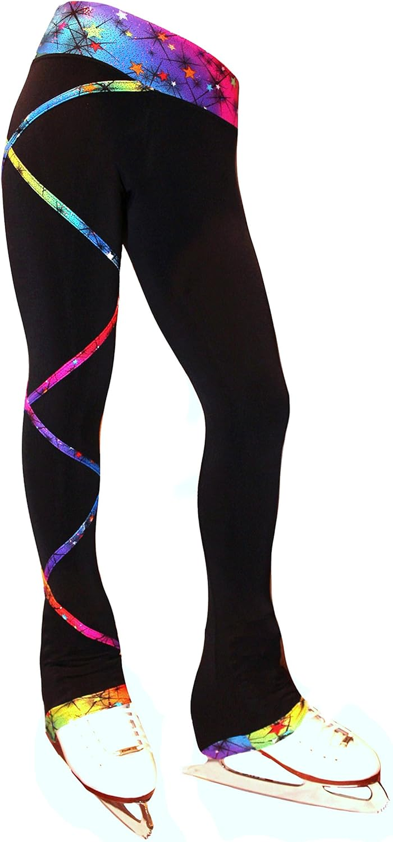 Ice Fire Figure Skating Criss Cross Pants - Rainbow image number 3