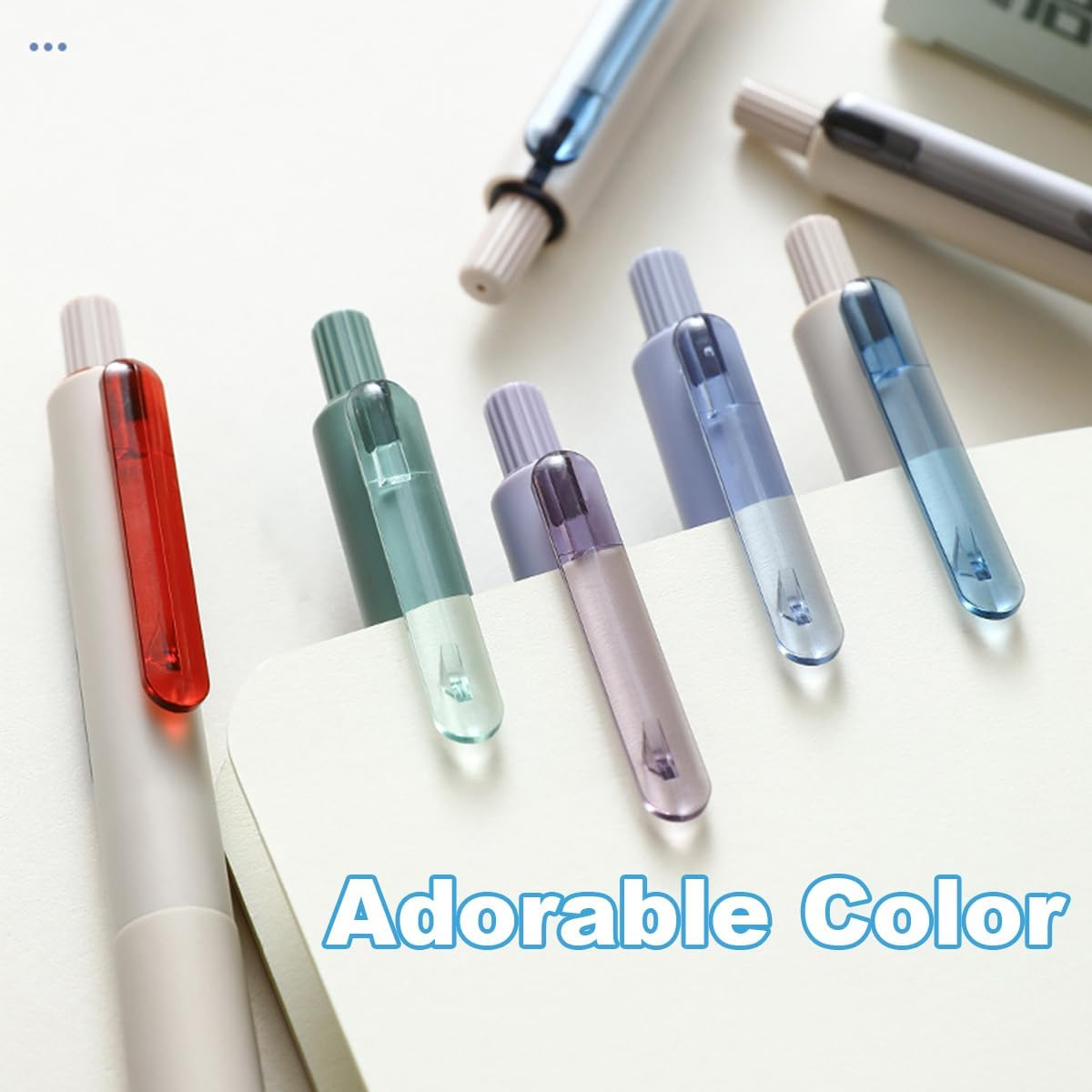 Craftsboys Gel Pens 0.5Mm, Black Ink, Quick Drying, 6 Count, Retractable Rollerball Pens (Blue) image number 3