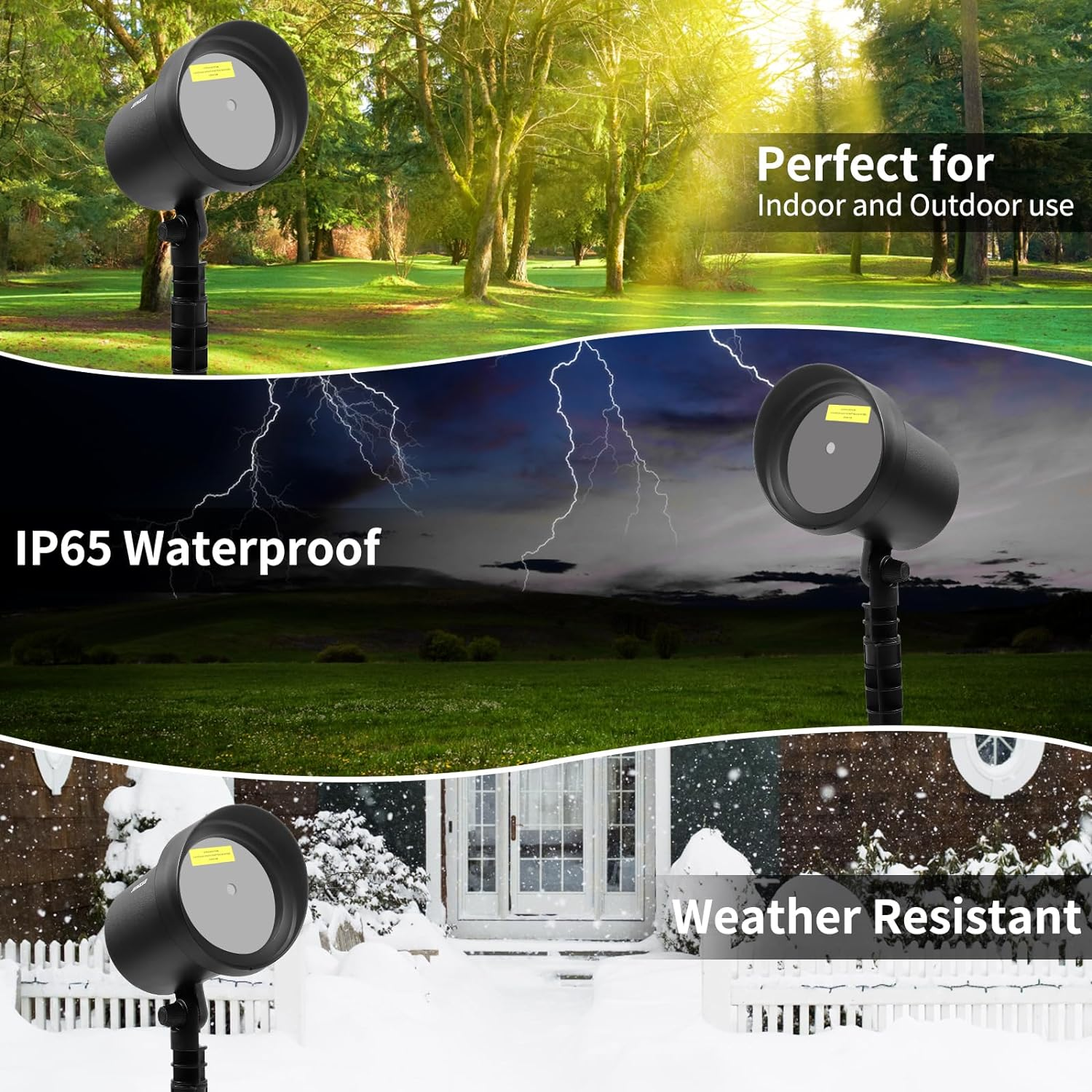 Christmas Motion Laser Projector Lights Outdoor for Holiday Decorative Lighting Show, as Seen on TV Xmas Light Landscape for House Garden, Red & Green Stars Dots Dynamic Keeping Moving Change Pattern image number 5