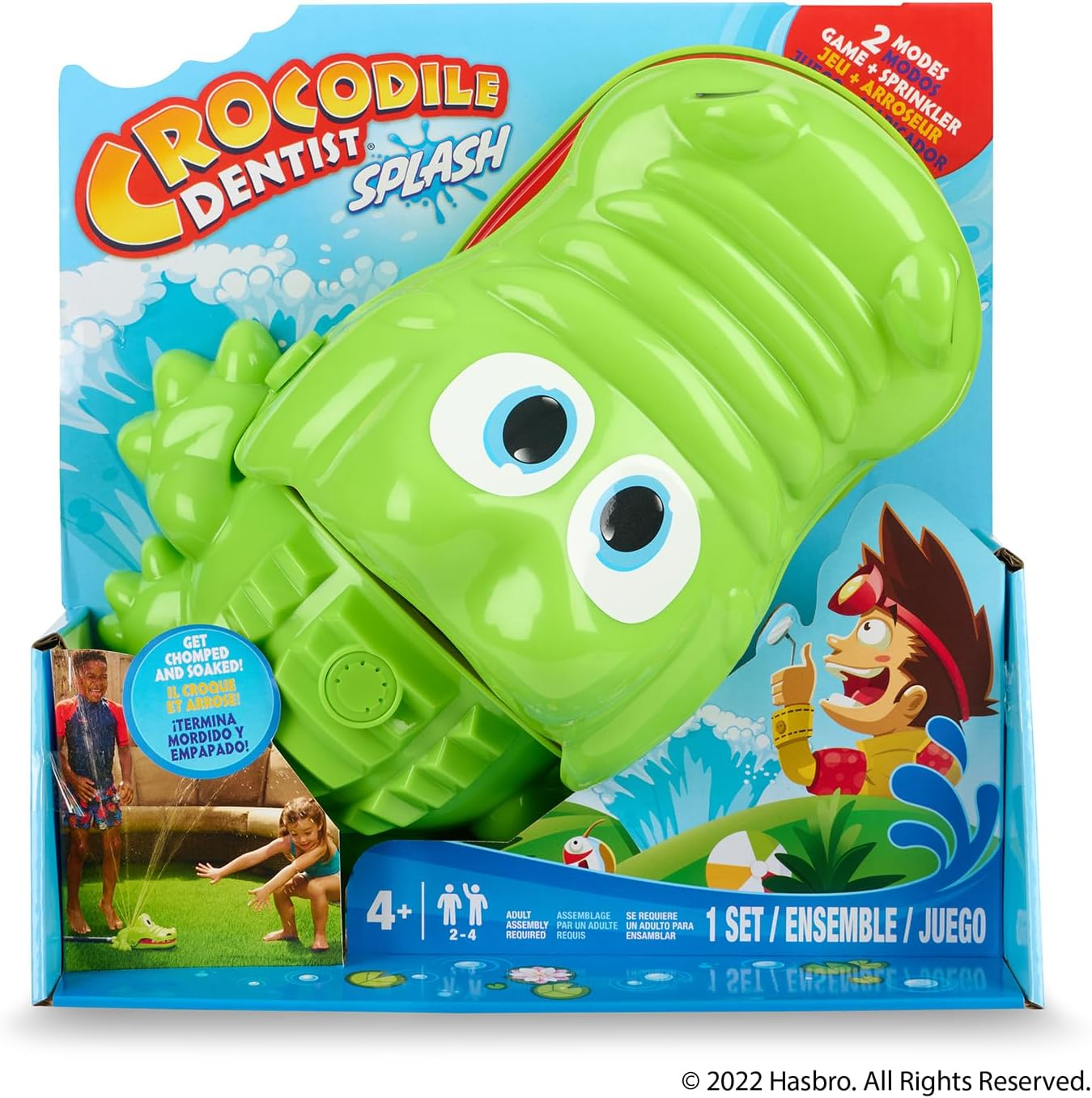 Hasbro Crocodile Dentist Splash Water Game for Kids &ndash; Backyard Sprinkler Outdoor Games for Summer Fun image number 3