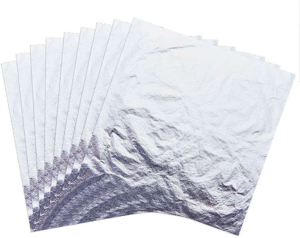 200 Sheets Gold Foil Paper Silver Leaf Gilding Foil Imitation Gold for Decoration, Art, DIY Nail ,Crafting and Furniture (Gold and Silver) image number 3