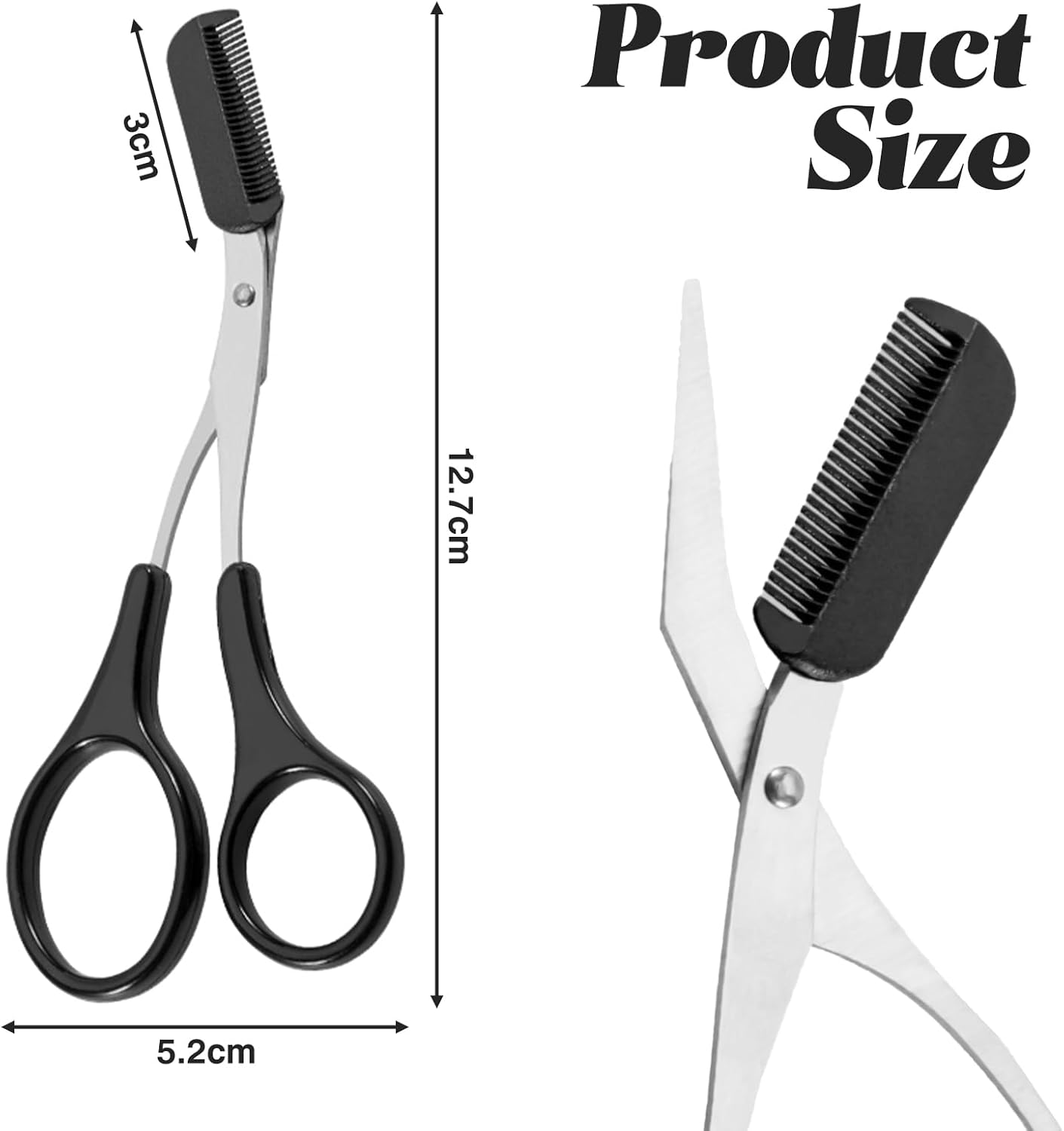 Eyebrow Scissors with Comb, Eyebrow Scissors for Women, Eyebrow Trimmer, Eyebrow Razor Scissor, Eyebrow Trimmer Women'S Black, Eyebrow Scissors Combs, Eyebrow Professional Beauty Precision image number 1