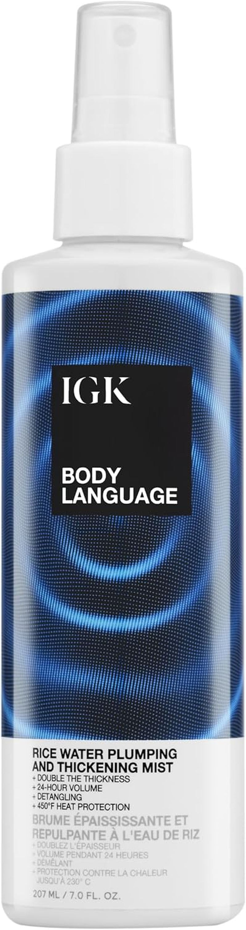 IGK BODY LANGUAGE Rice Water Plumpkin & Thickening Mist | Weightless Primer, Detangles + Hydrates | Vegan + Cruelty Free | 7.0 Oz