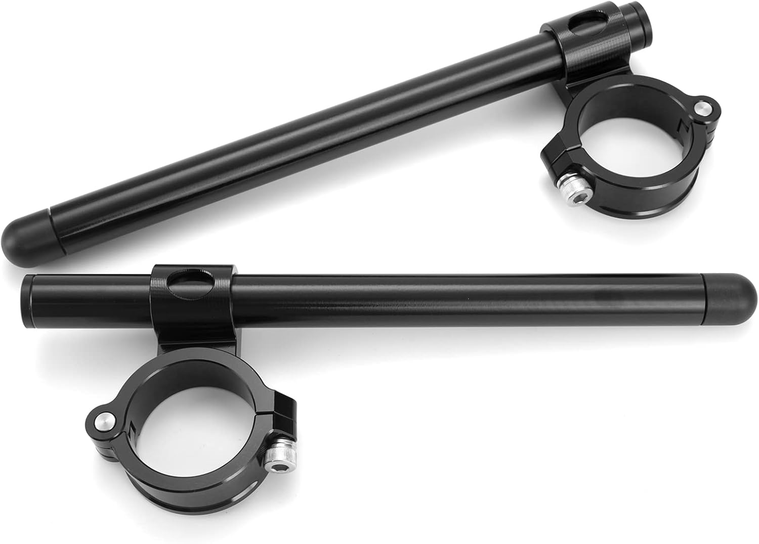 33/35/36/37/41/43/50/51 CNC Motorcycle Handle Bars Aluminum Fork Tube Clip-Ons Cafe Racer Handlebar Replaceable Fit for Kawasaki Honda Suzuki Yamaha Ducati Aprilia 51MM Black image number 1