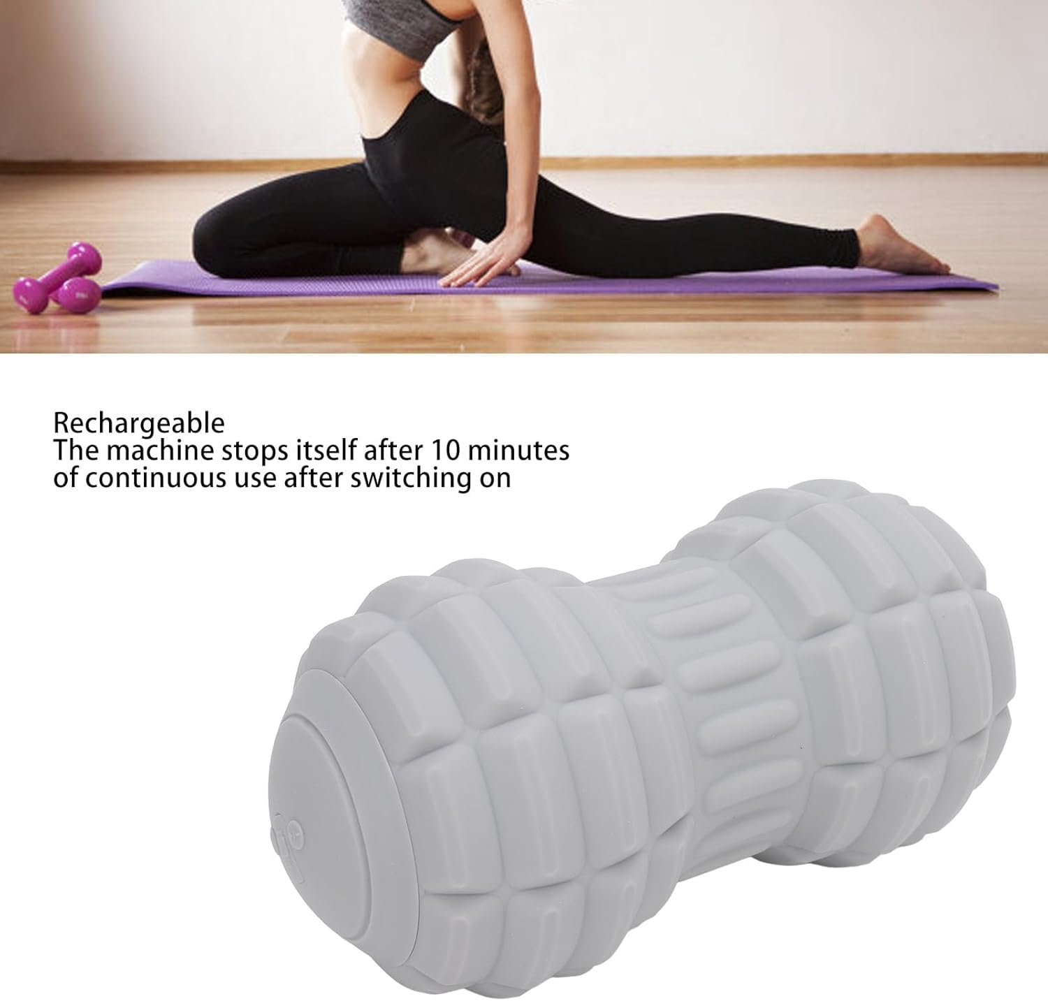 Vibrating Massage Ball, Foot and Body Portable Massage Roller with 4 Vibrating Speeds, 1500Mah Battery, Deep Tissue Pain Relief (Grey) image number 2