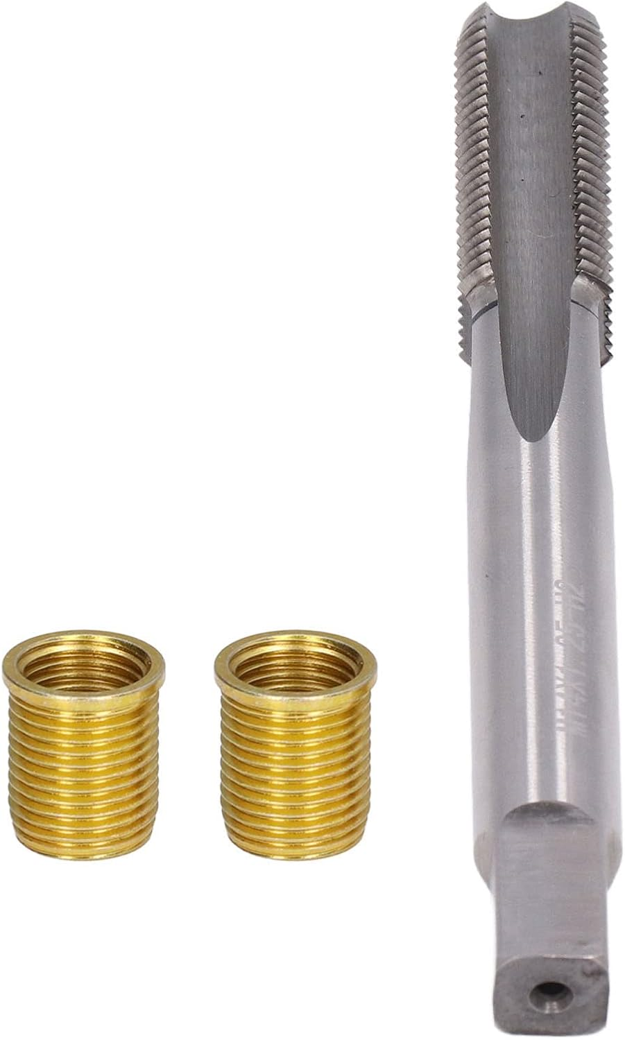14Mm Spark Plug Thread Hole Repair Tools, Thread Repair Kit with 10Pcs M12 X 1.25 Thread Inserts and a M14 X 1.25 Thread Tap for Gasoline Engine image number 1