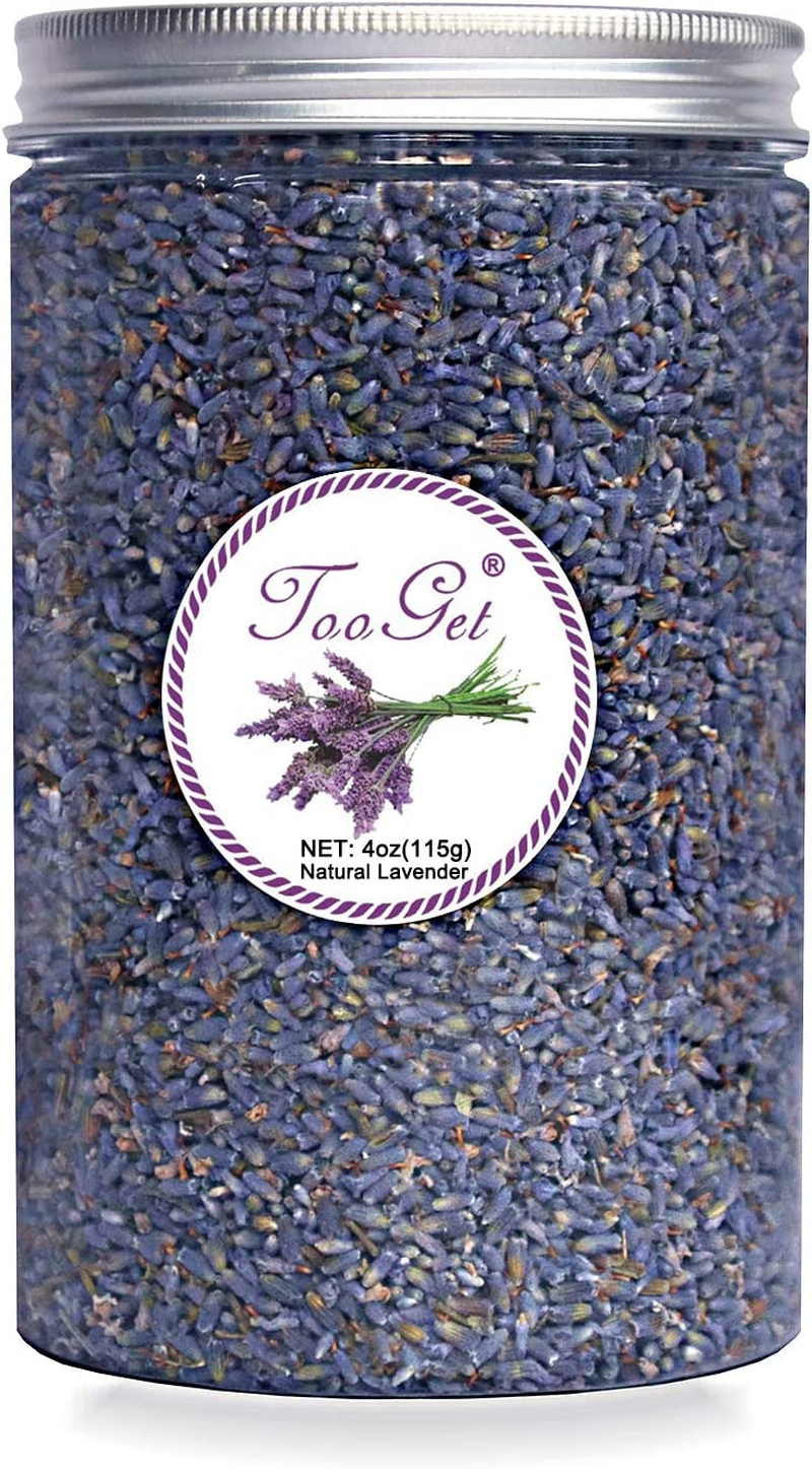Tooget Culinary Dried Lavender Buds, 100% Raw Highland Grow Lavender Flowers, Ultra Blue Premium Grade Lavender with Food Grade PET Plastic Bottle - 115G