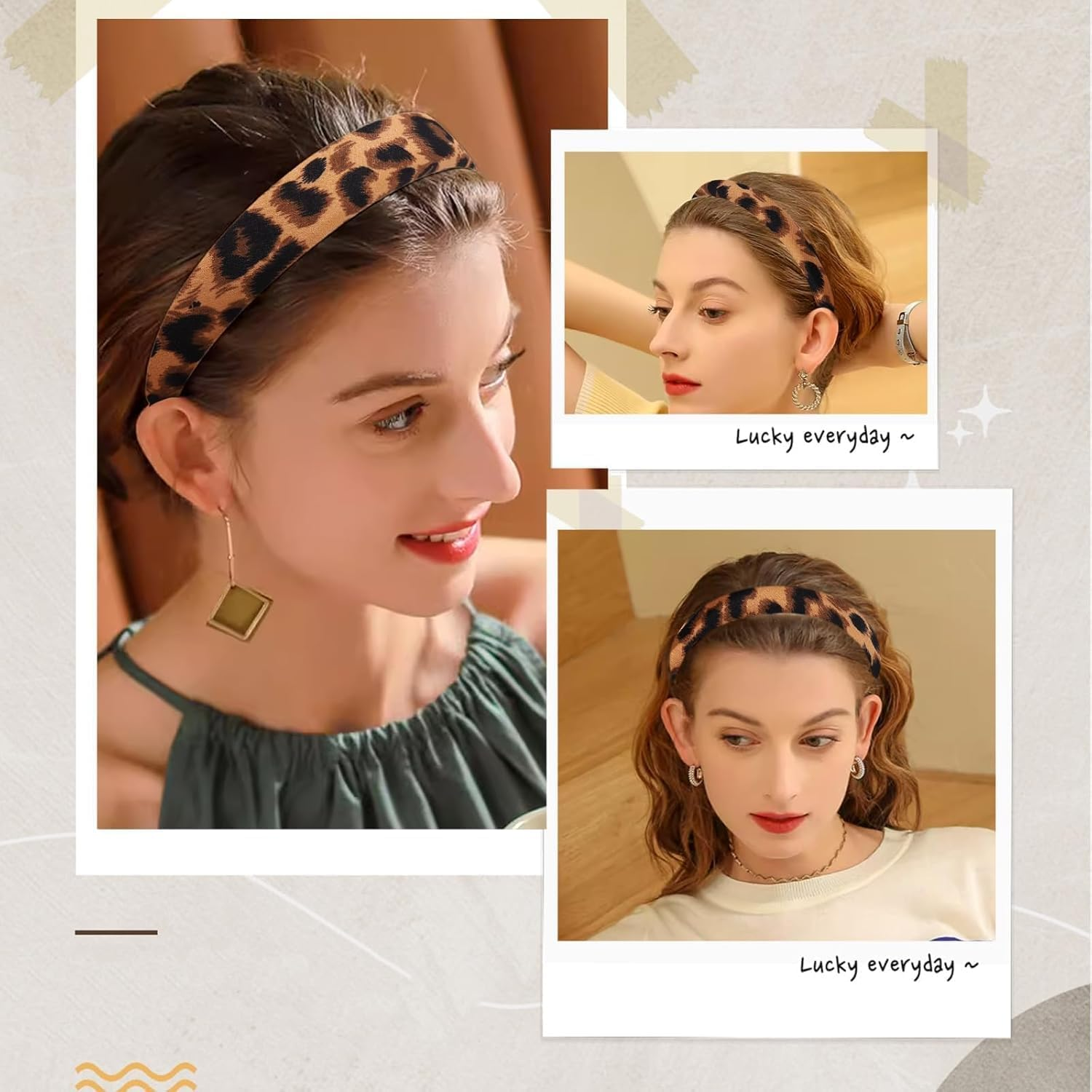 Leopard Print Headband, Women'S Vintage Hair Accessories, Leopard Headband, Women'S Girls, Leopard Headband, Headbands for Women and Girls image number 3