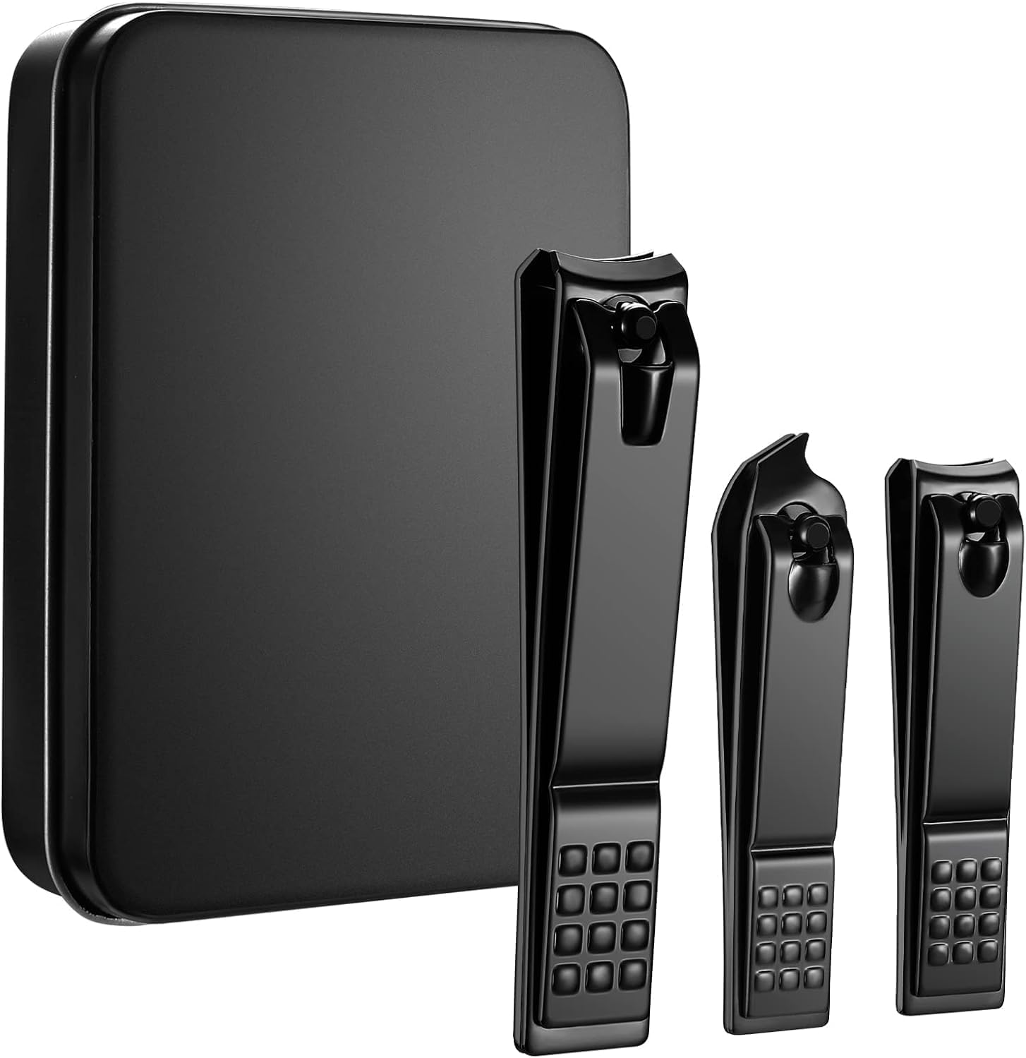 Nail Clippers Set, Sharp Stainless Steel Fingernail Clipper & Toenail Clippers, Black Nail Cutter, Large and Small 3 Piece Set. image number 5