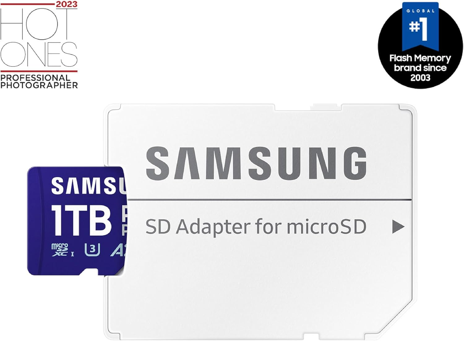 Samsung PRO plus Microsd Memory Card + Adapter, 1TB Microsdxc, up to 180 Mb/S, Full HD & 4K UHD, UHS-I, C10, U3, V30, A2 for Android Phones, Tablets, Gopro, DJI Drone, MB-MD1T0SA/AM, 2024 image number 3