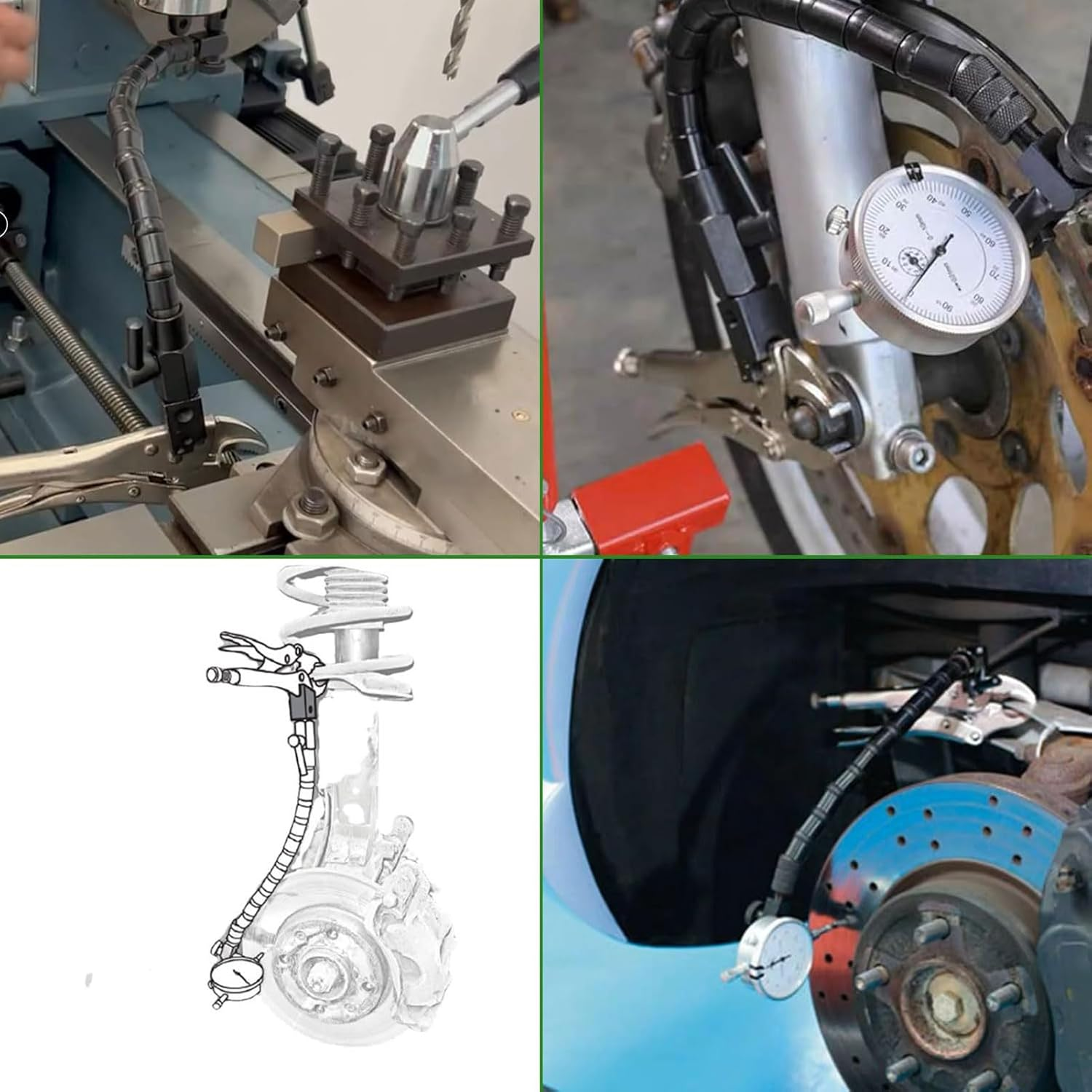 Disc Brake Rotor Gauge, Ball Joint Runout Set Dial Indicator 1 Inch / 0.001 Inch, Flexible Arm Clamp Locking Vise, Flatness Measurement Tool for Automotive, Mechanical, Industrial image number 6