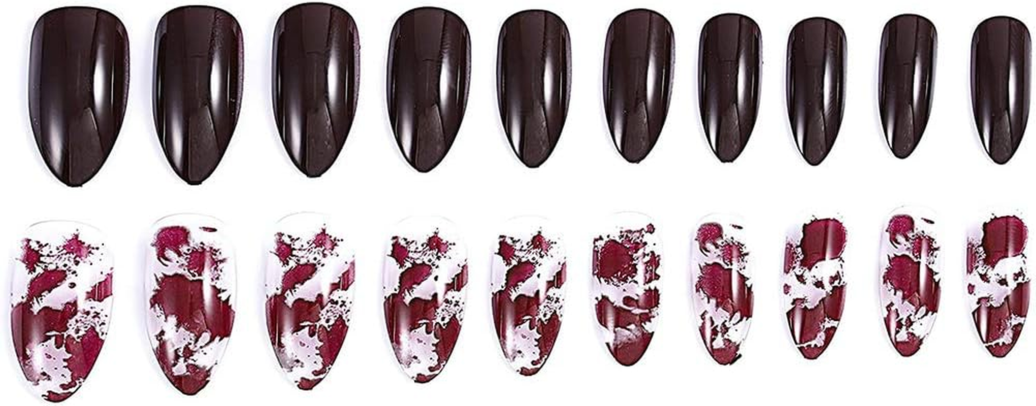 24Pcs Glossy Fake Nails Exquisite Full Cover Wedding Nail Patches for Women and Girls