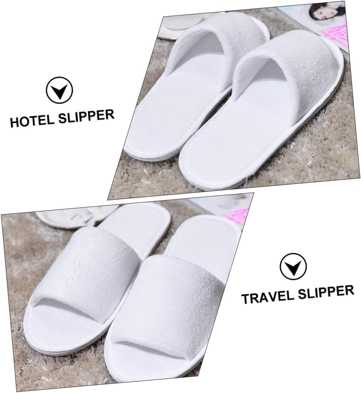 Minkissy 10Pairs Disposable One-Off Babouche Slipper Comfortable Thickened Hotel Guest Slippers for Women image number 6