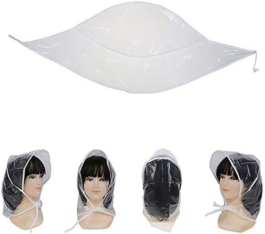 Qingsi Waterproof Rain Hat Plastic Rain Bonnet Protect Hairstyle Hairdo for Women and Lady image number 4