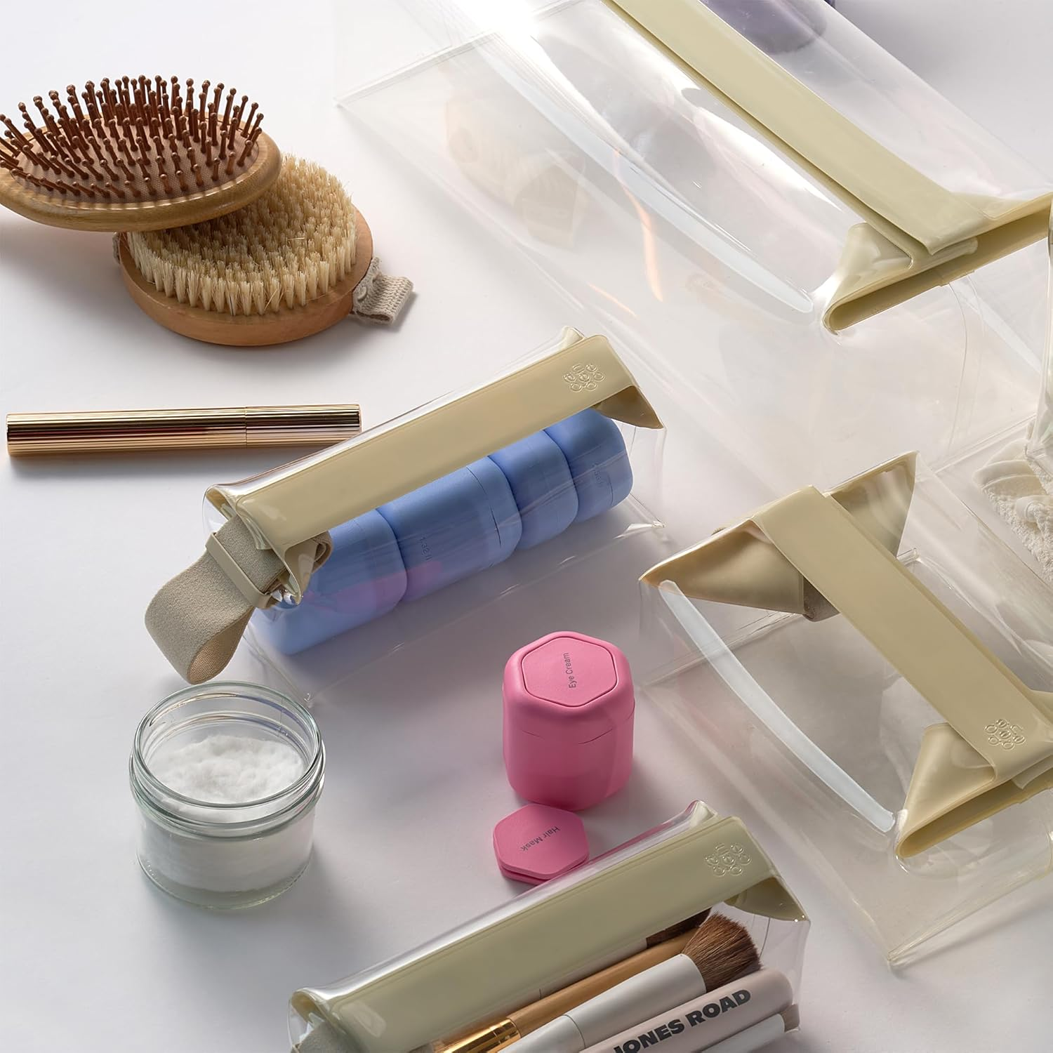 Cadence Parcel - Clear Dopp Kit with Magnetic Closure - Durable and Leak-Resistant Travel Toiletry Kit - Tsa-Compliant & Modular Design - Hygiene Bag for Travel Essentials - 1 Qt - Pebble image number 3