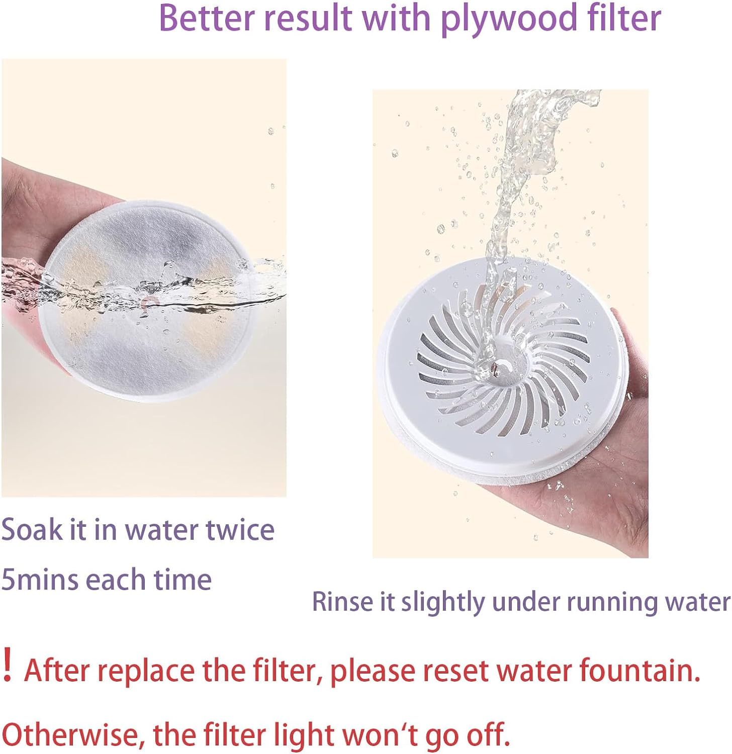 PET Standard Water Filters, Pack of 5 Replacement Filter Fit, Compatible with Most Cat Fountain and Pet Water Fountain image number 6