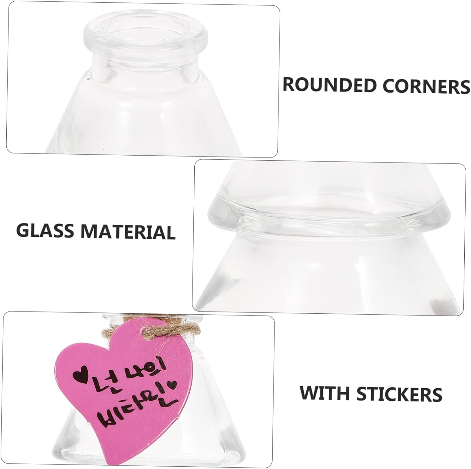 5Pcs Transparent Corked Wishing Bottles for Home Decor Creative Glass Jars for Perfume and Essential Oils Unique for Parties And image number 4