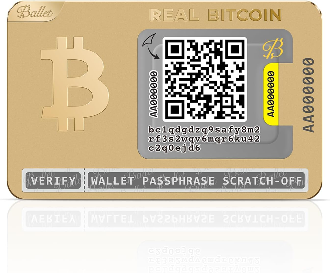 Ballet Real Bitcoin, Gold Edition - the Easiest Crypto Cold Storage Card with New Premium Packaging, Cryptocurrency Hardware Wallet with Multicurrency and NFT Support (1-Single) image number 6
