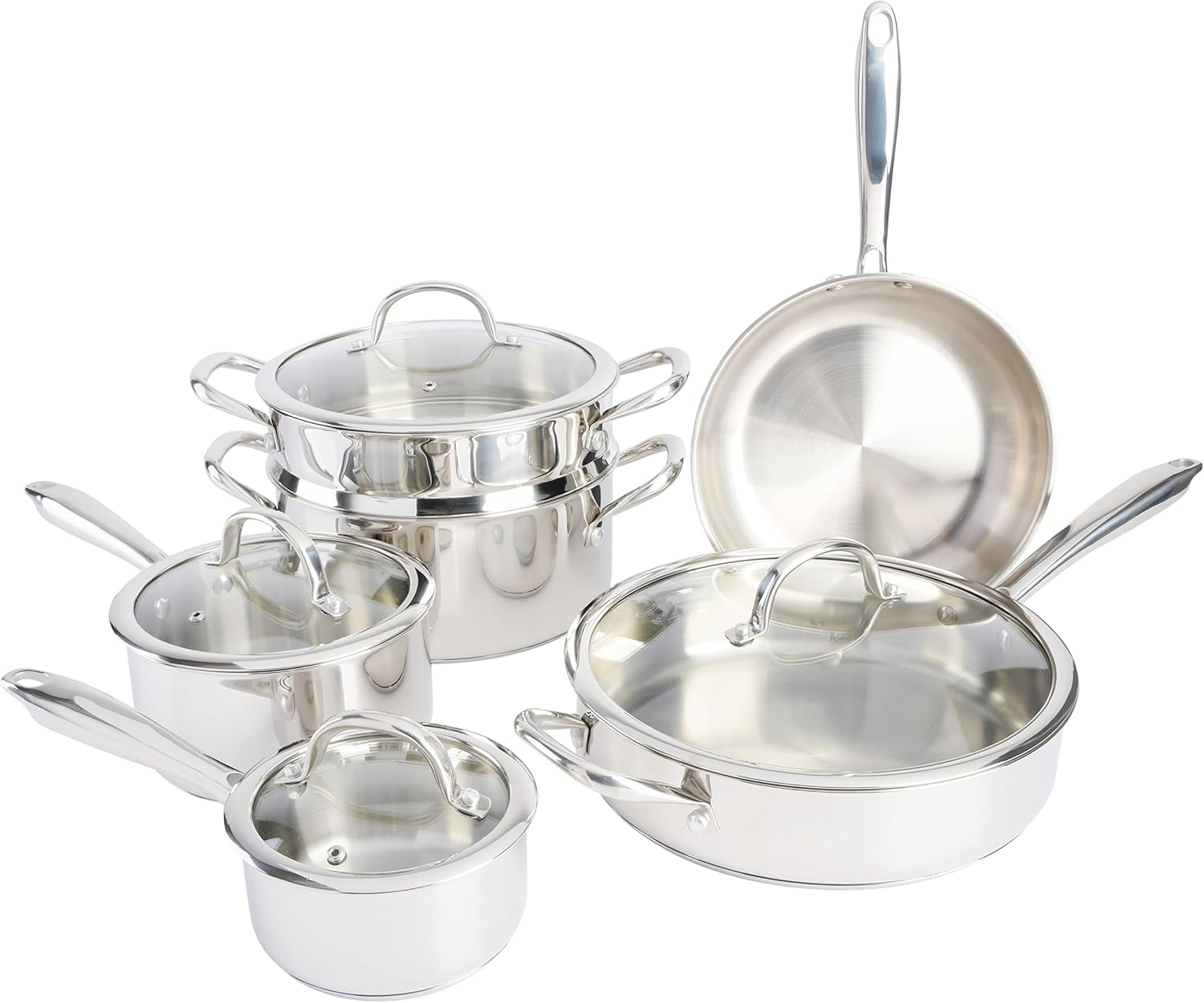 Gibson 126379.10 the Kenmore Devon Stainless Steel Cookware Set, 10-Piece image number 3