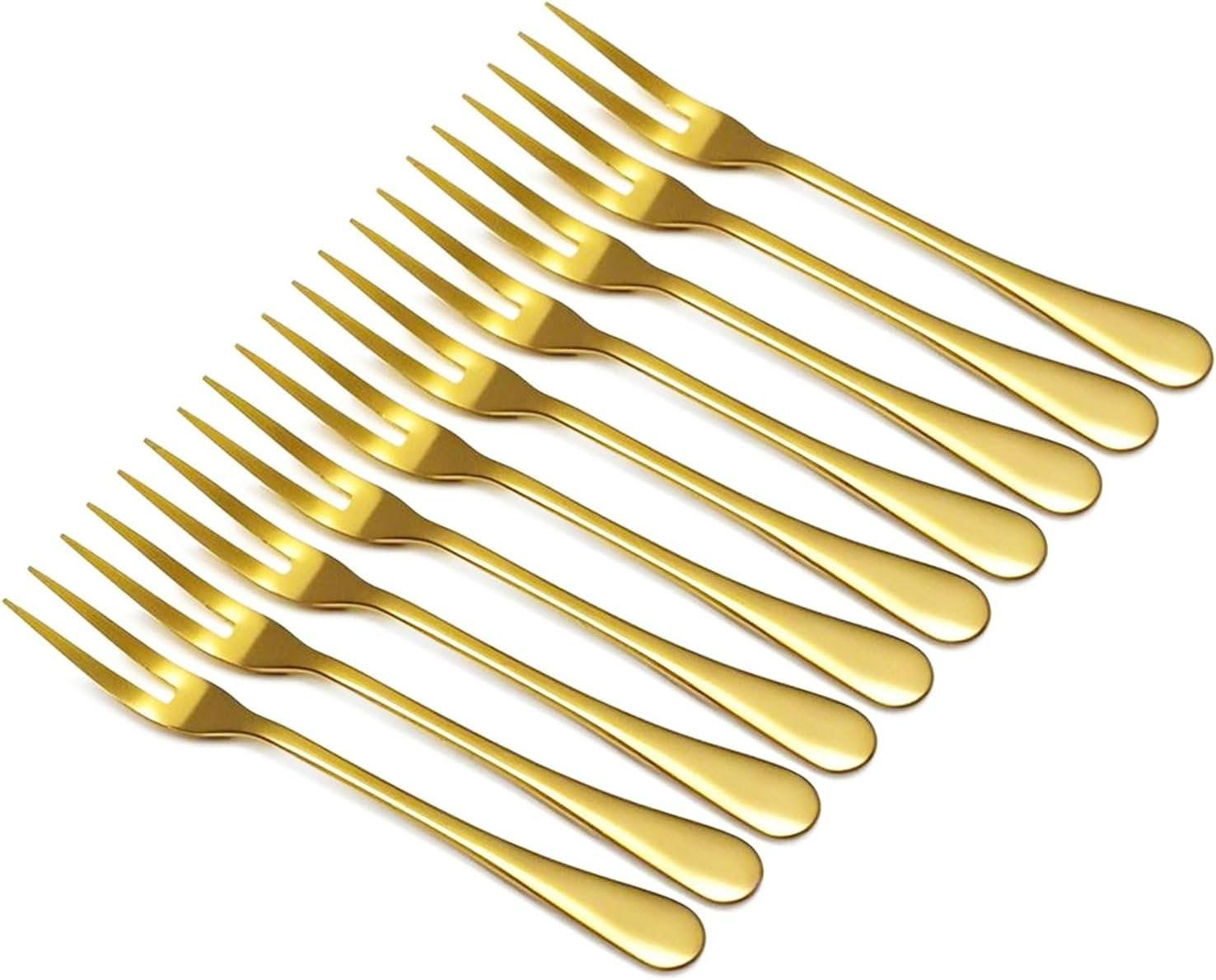 Crab Stainless Steel Forks,Escargot Forks 2 Prong Tasting Appetizer Forks Portable Cocktail Salad Fruit Forks for Party Travel, 5 Inches (15Pcs)