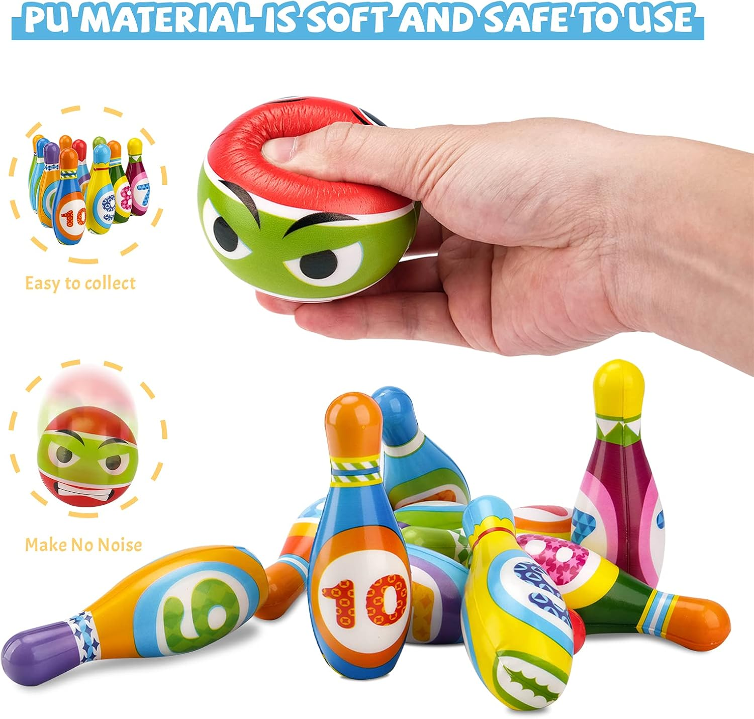 Toys for 3 4 5 6 Year Old Kids: Outdoor Toys Games for Kids Age 3-6 Early Educational Toys Birthday Presents for 3 4 5 Year Old Boys Girls Gift Bowling Ball Games Party for Boys Girls Age 4 5 6 image number 5