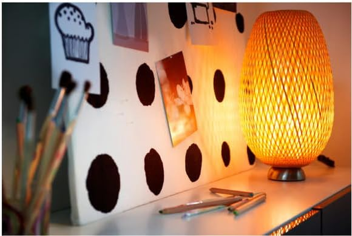 Relax & Glow Boho Set &ndash; Bamboo Table Lamp + 40Hr Scented Candle &ndash; Aromatherapy for Cozy Ambience image number 4