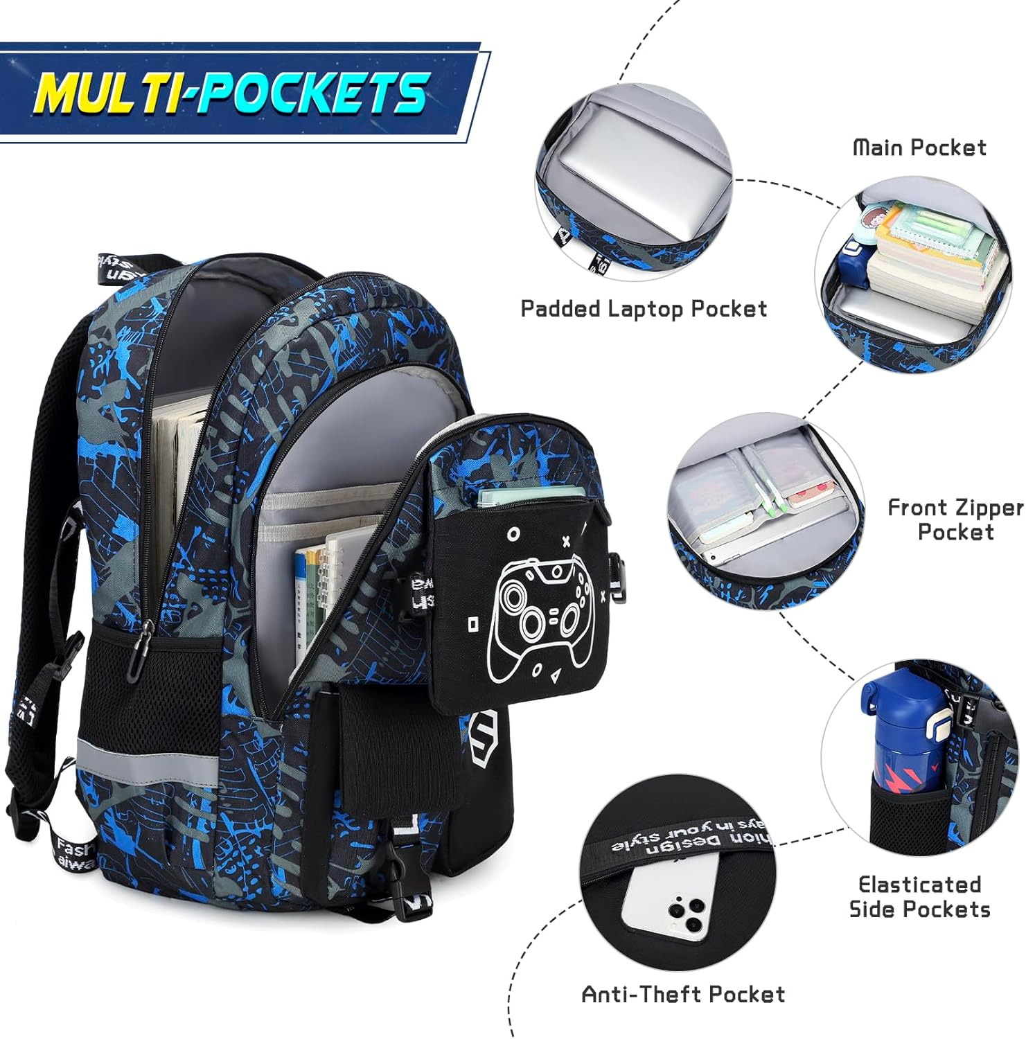 Scothen Cool Luminous School Backpacks for Boys