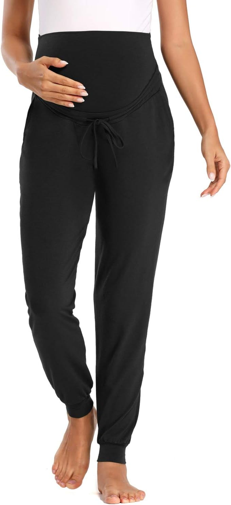 Glampunch Women'S Maternity Pants Stretchy Comfy Lounge Pants Casual Loose Pregnancy Joggers with Pockets image number 5