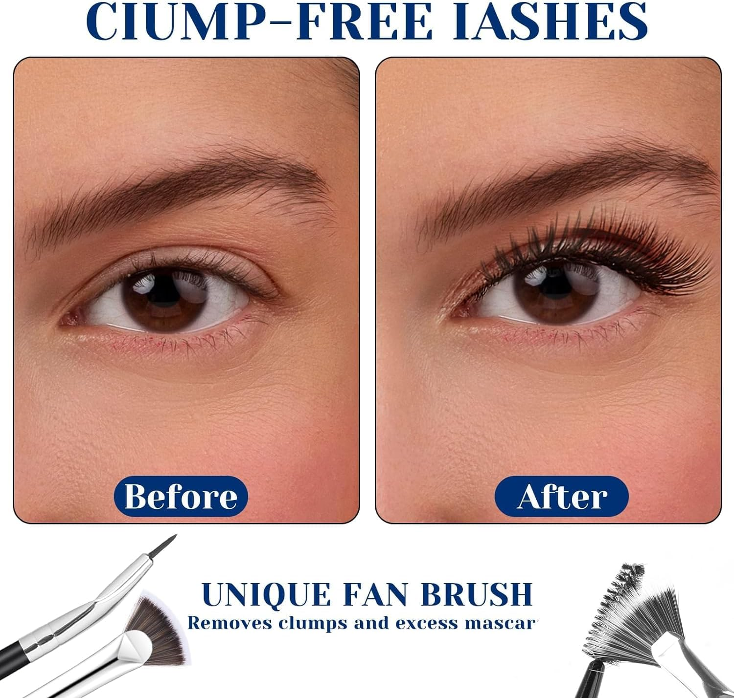 Eyelash Comb and Mascara Fan Brush for Lashes,5Pcs Lash Fan Brush Folding Angle Scalloped Lash Brush,Eyebrow Brush,Mascara Fan Brush,Angled Fan Shaped Eyelash Brush,Eyelash Eyebrow Brush for Lashes image number 3