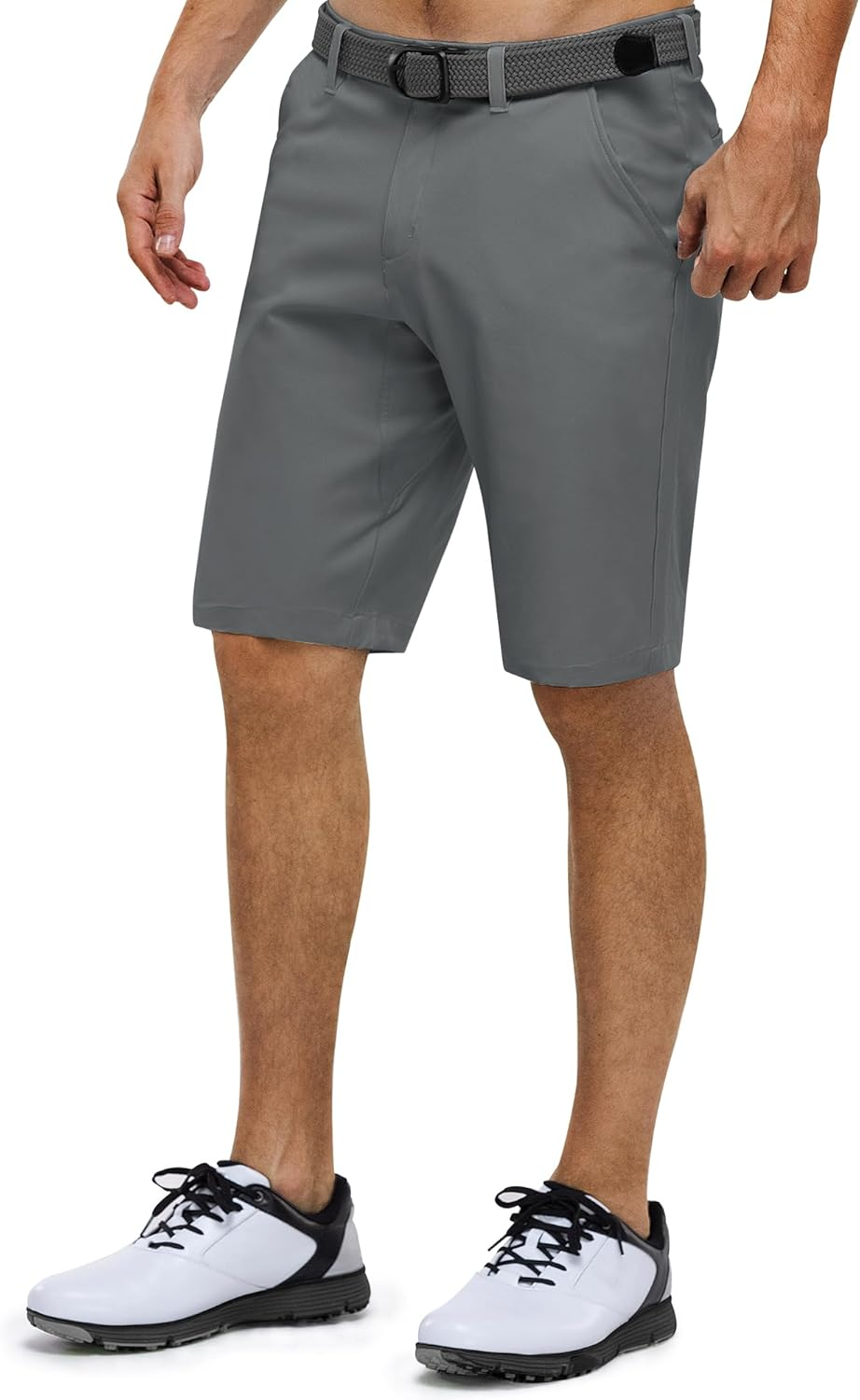 33,000Ft Men'S Golf Shorts Dry Fit, 11" Lightweight Quick Dry Golf Stretch Bermuda Shorts Performance Casual Shorts with Pockets for Golf Travelling and Working
