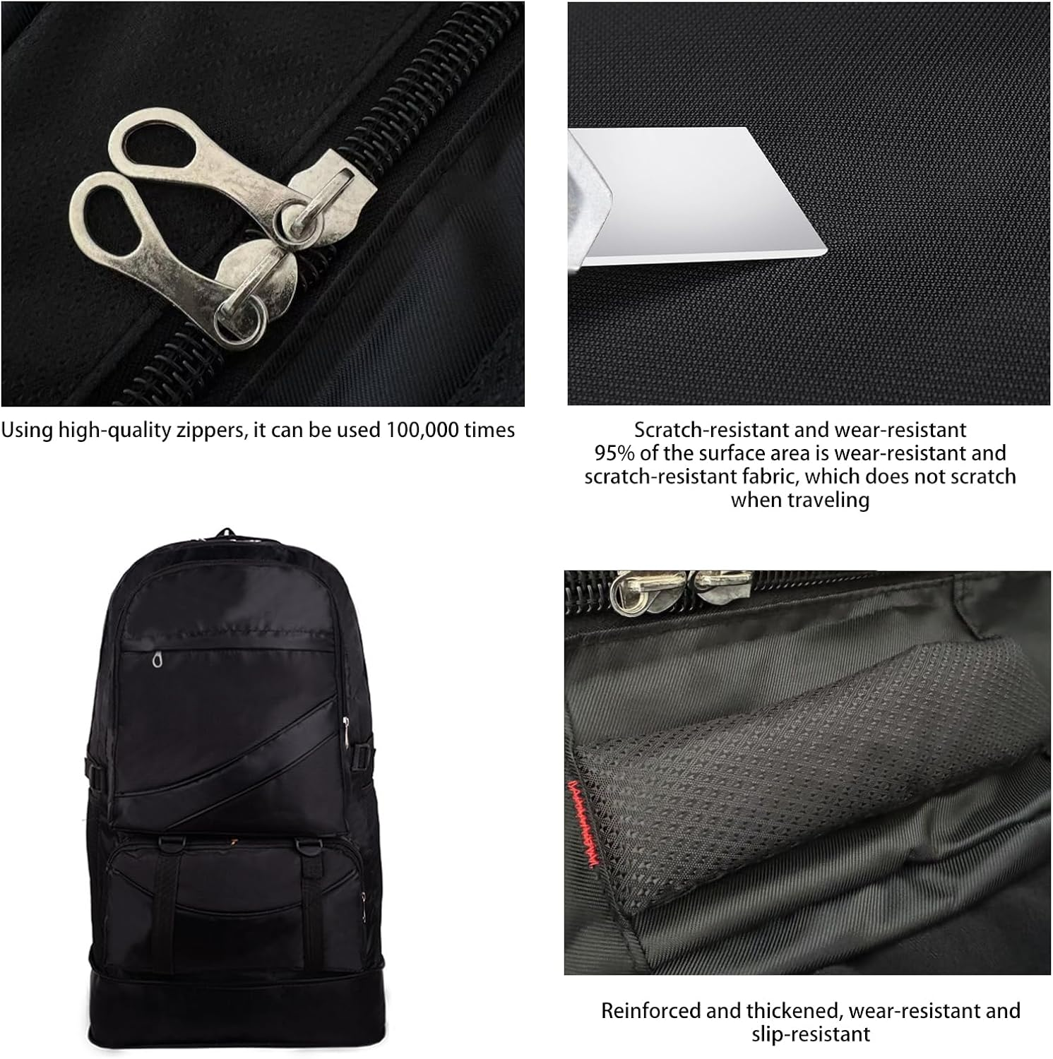 Toguma 65L Hiking Backpack Large Tactical Backpack for Woman Man Lightweight Travel Backpack Laptop Backpack for Climbing Camping Sport Outdoor (Black) image number 6