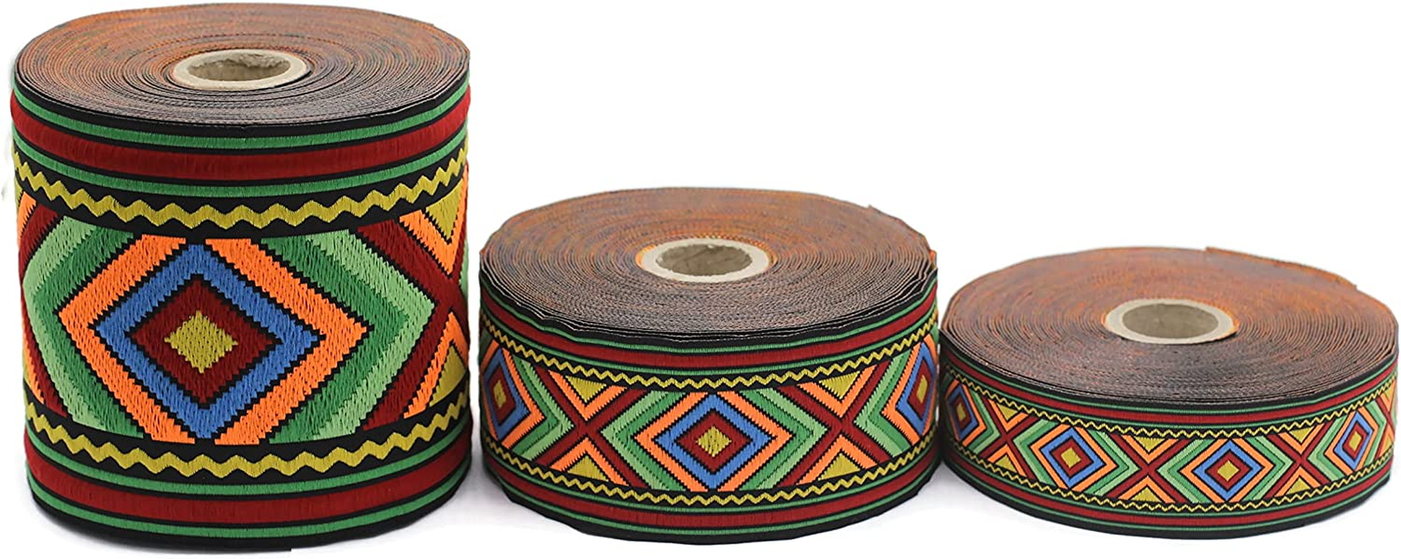 11 Yard Spool 1.37 Inches Wide Colorful African Motif Ribbon Vintage Jacquard Ribbon African Pattern Ribbon Sewing Trim Jacquard Trim 35971