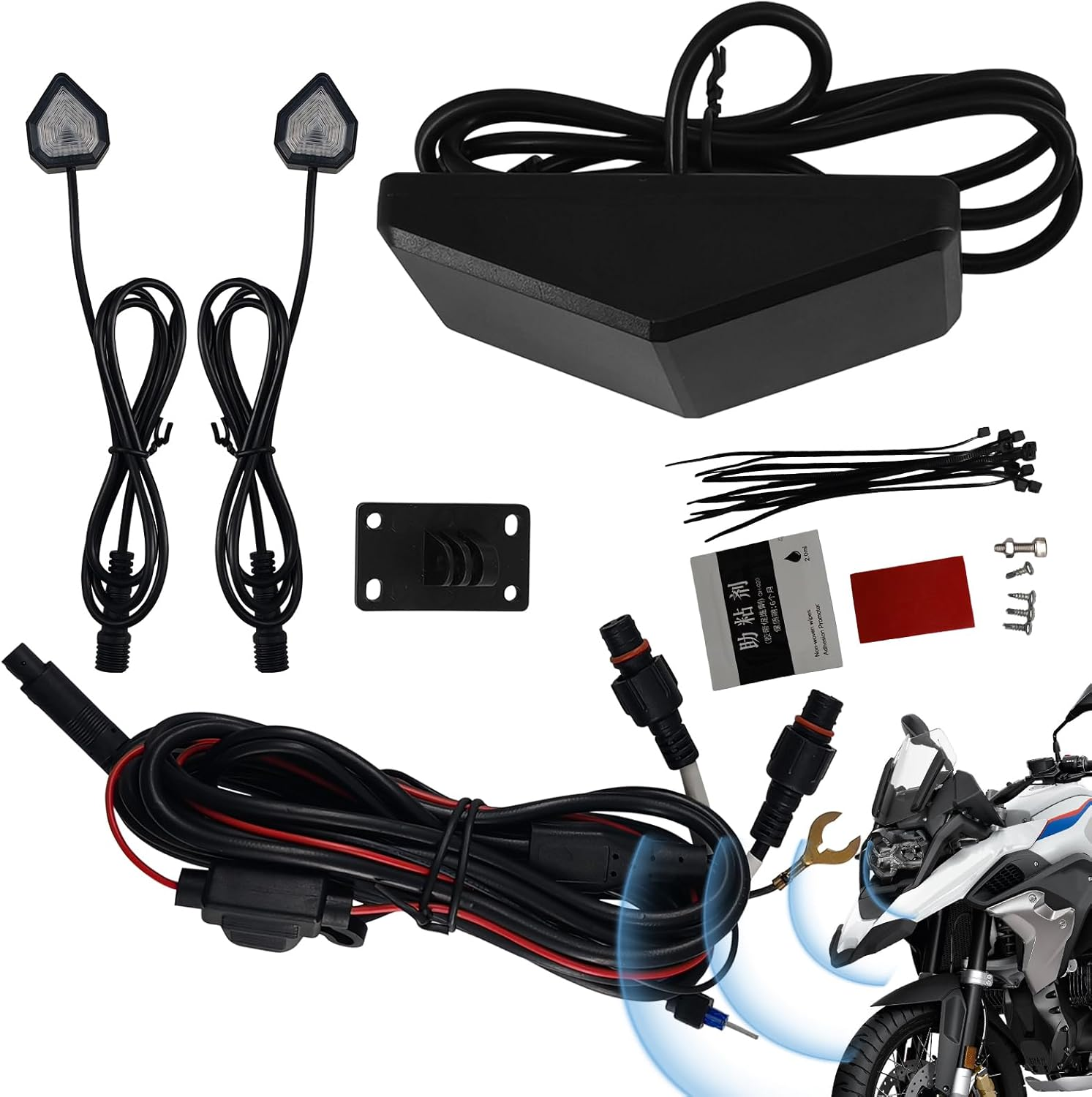 Rear Blind Spots Radar Monitor Sensor,65.62Ft Ultrasonic Blind Spots Detection System Sensor LED Warning Light - Vehicle Blind Spots Monitor Kit For, Suvs, Mpvs image number 3