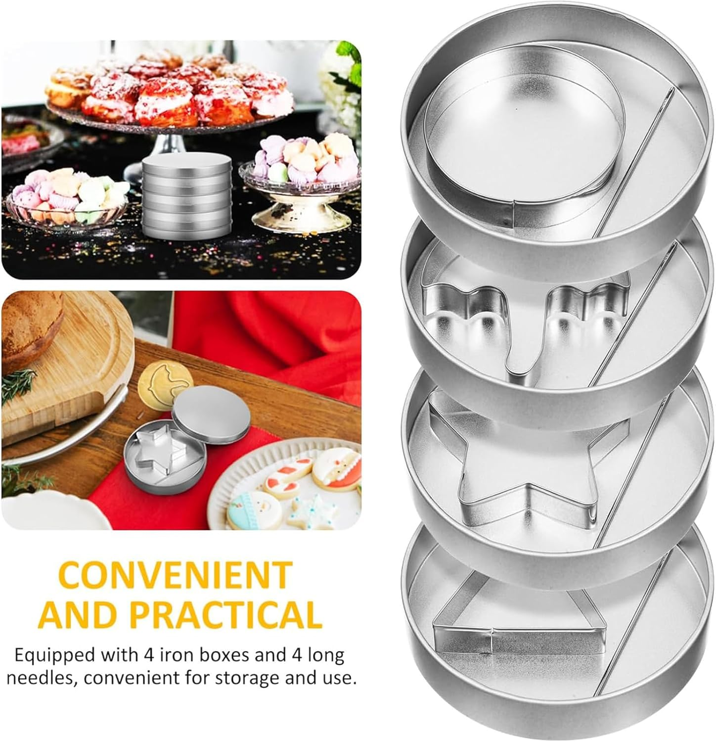 12 Pieces Stainless Steel Umbrella Cookie Cutters Biscuit Molds,Sugar Candy Making Tools Sugar Game Kit Cookie Cutters Biscuit Molds Umbrella Triangle Star round Baking image number 1