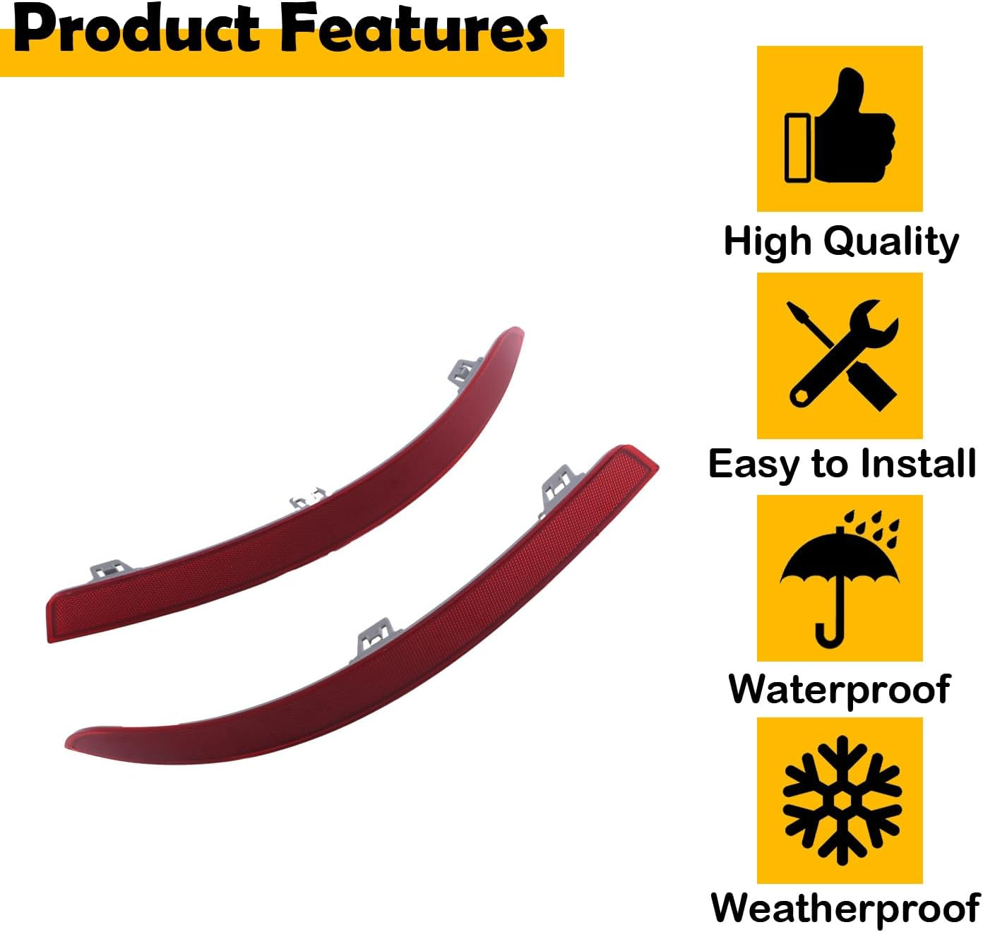 ELSOON A1668200474 A1668200374 2Pcs Rear Bumper Reflector Compatible with Mercedes-Benz GL Class GL350 GL450 GL500 GL550 GL63 AMG 2013-2016 GLS450 2017-2019 image number 6