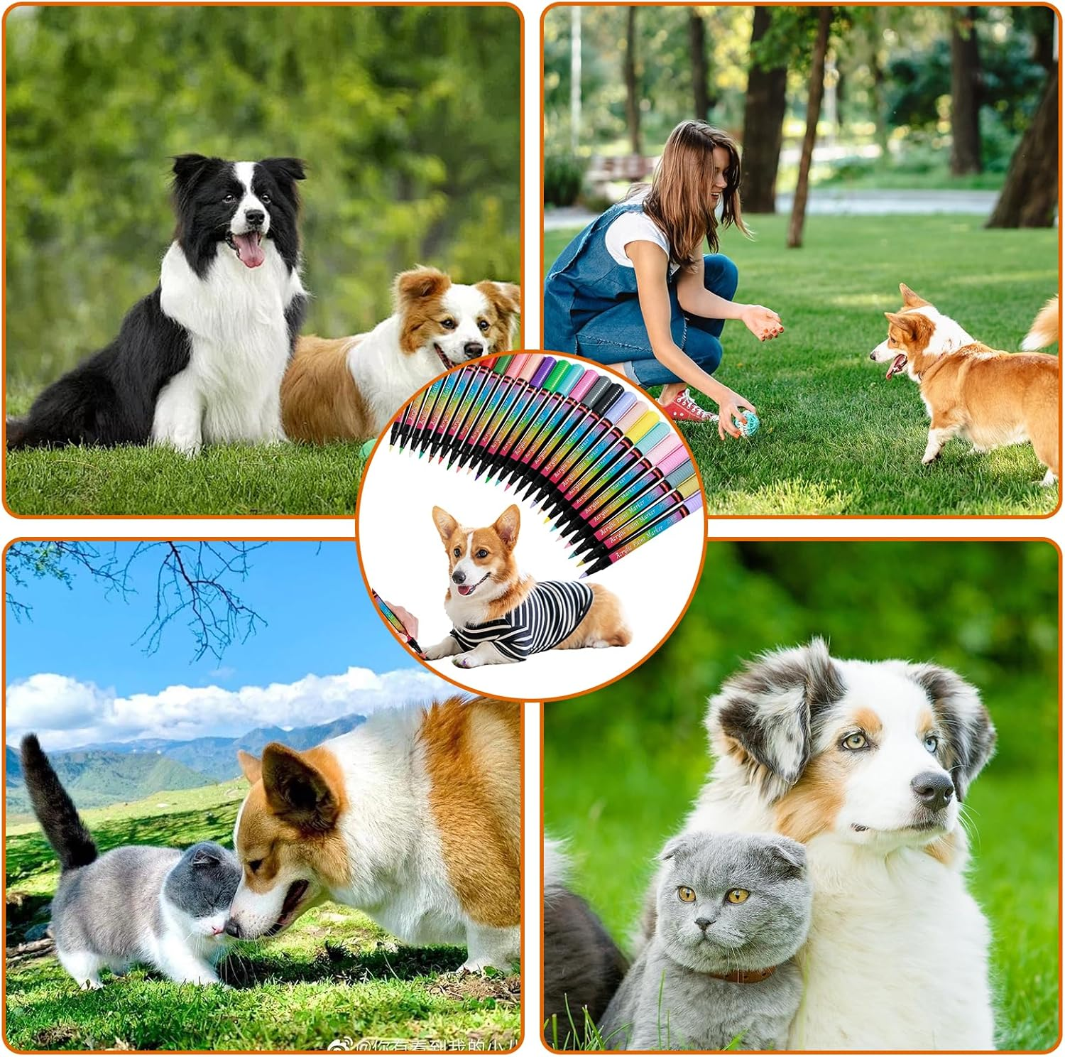 24Pcs Dog Nail Polish Pens Reusable Acrylic Dog Nail Polish Pens Fast Dry Dog Safe Nail Polish Set 24 Colors Odorless Dog Nail Paint Markers Set Pet Grooming Kit for Dogs Cats Puppy image number 4